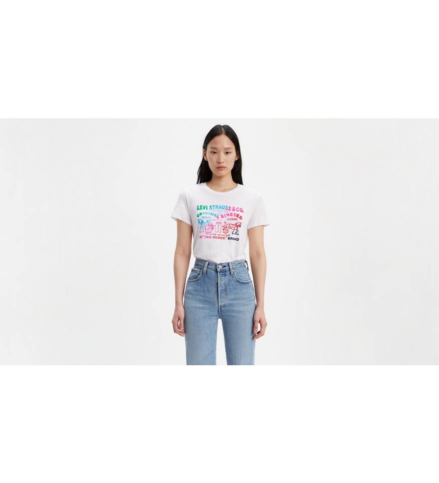 Two Horse Bubble Graphic Tee Shirt - White | Levi's® US