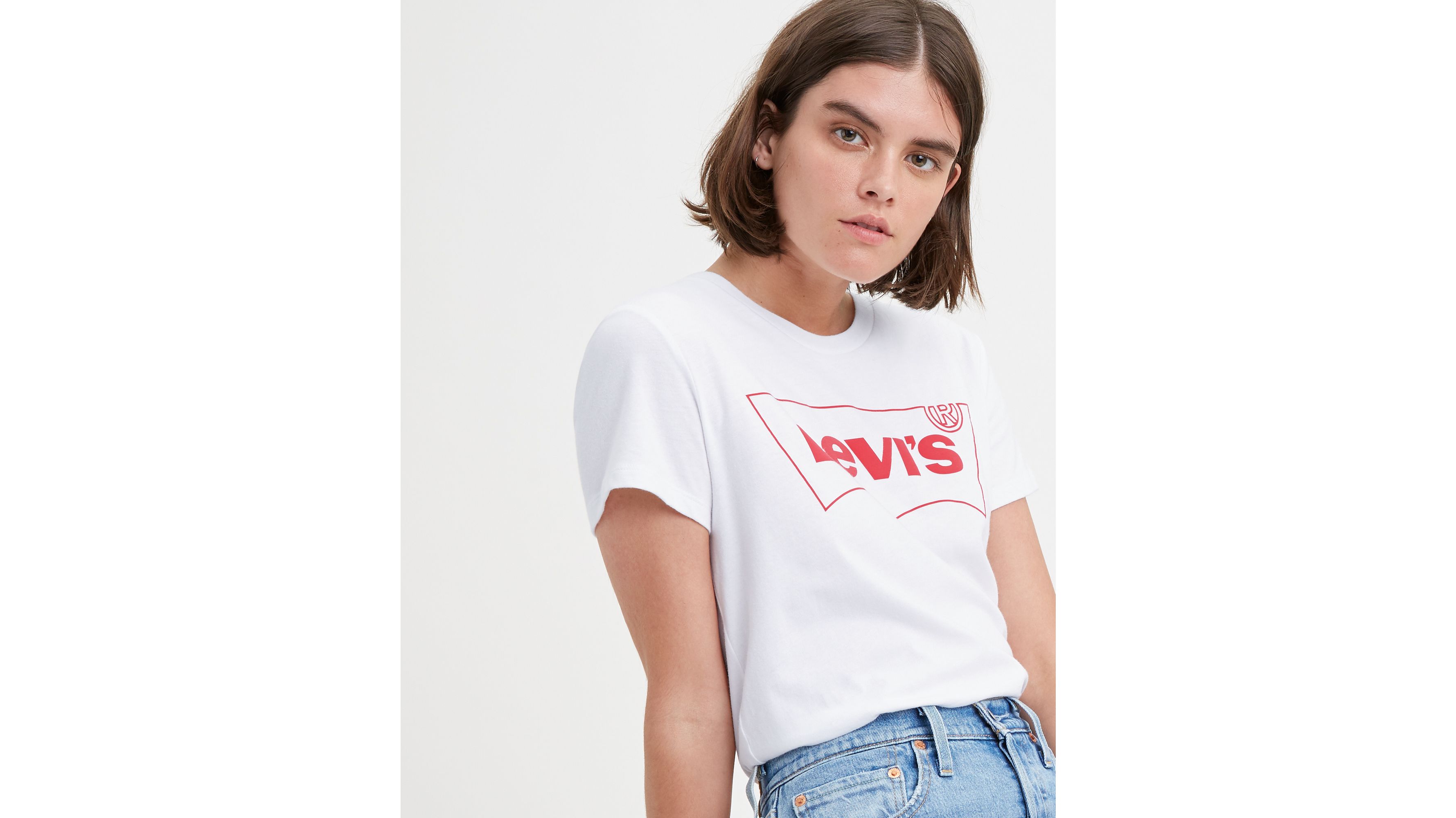 Womens white store levi's t shirt