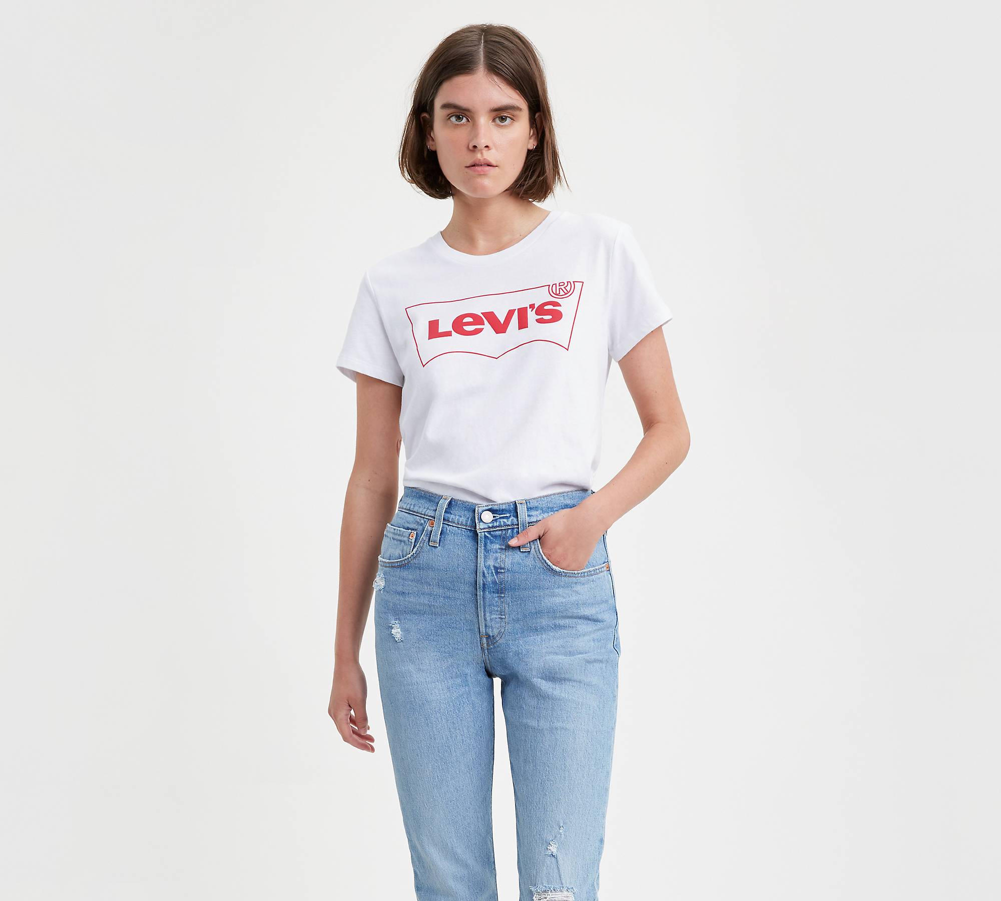 Levi's® Logo Perfect Graphic Tee Shirt - White | Levi's® CA