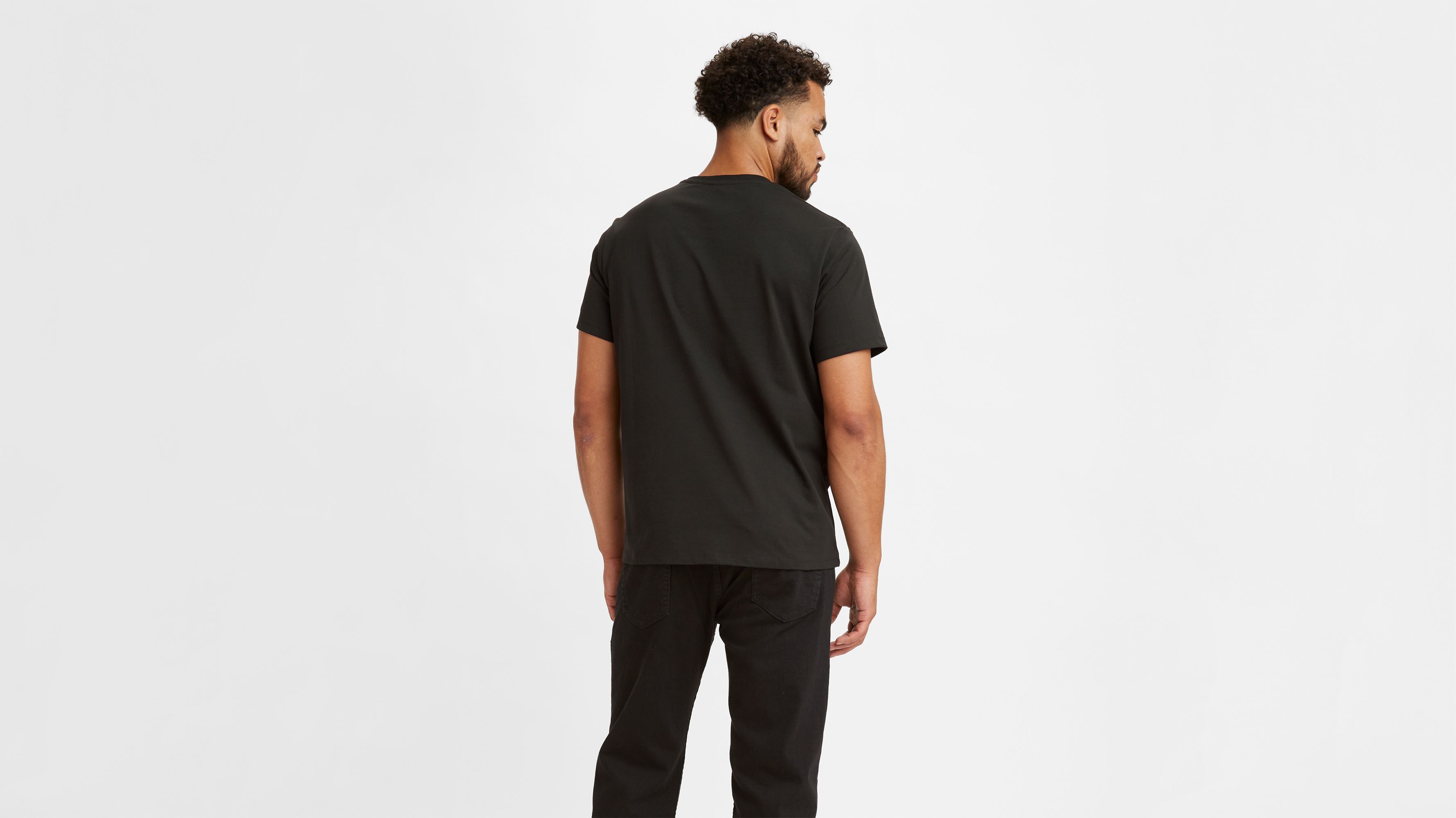 Black men's classic t-shirt front and back 23370444 PNG