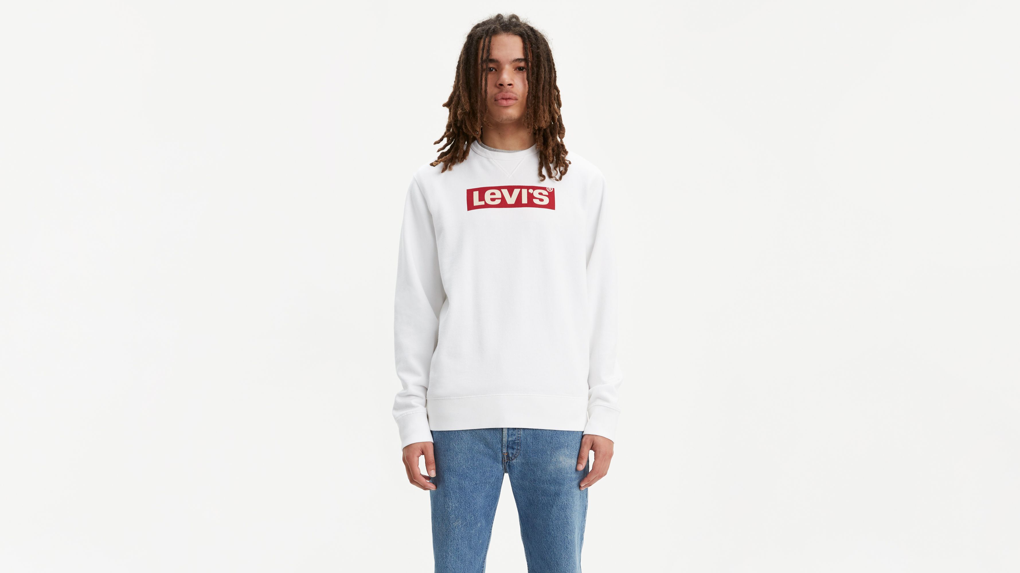 Box Tab Crewneck Sweatshirt - White | Levi's® US