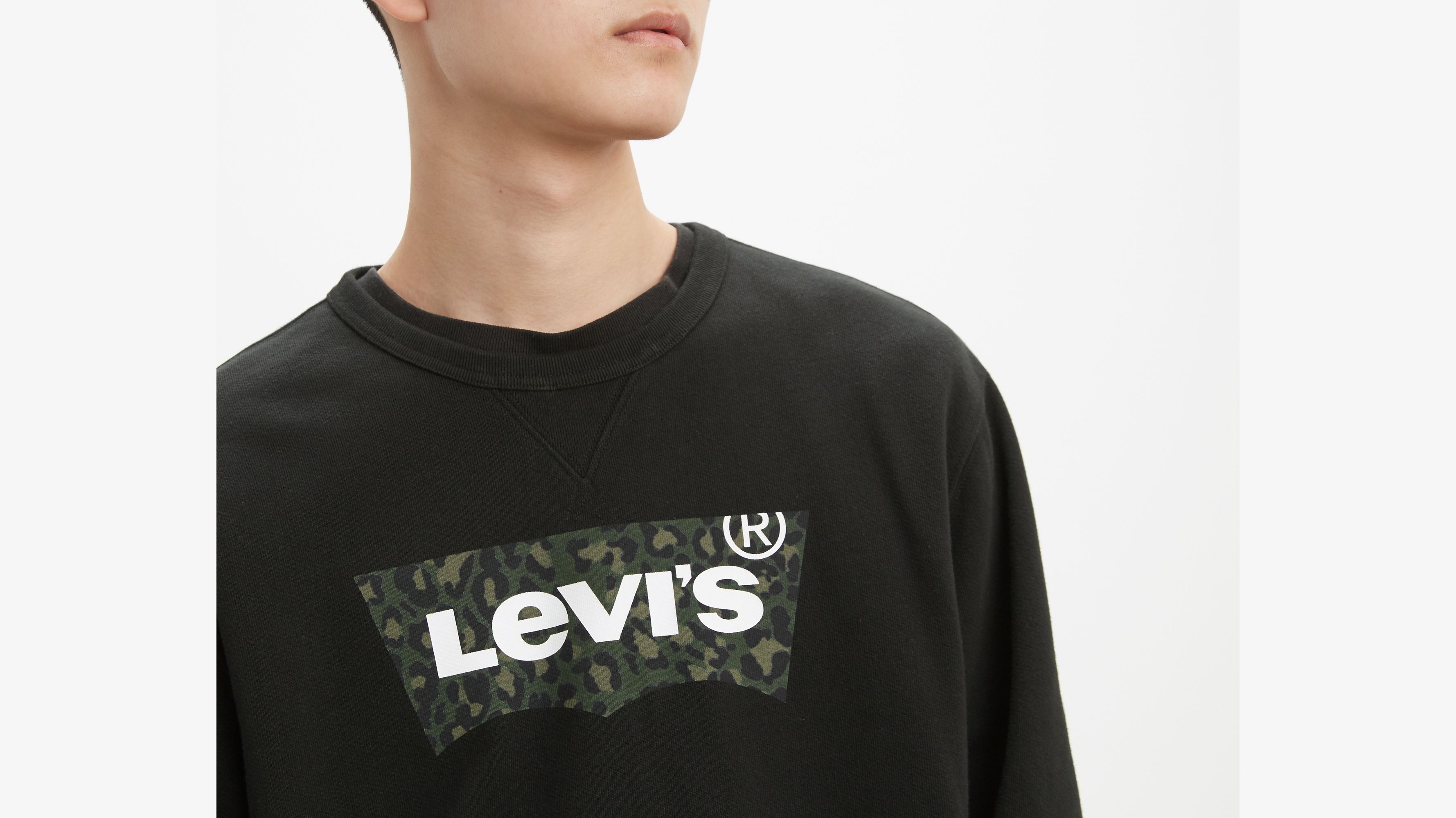 Levi s Animal Print Logo Crewneck Sweatshirt Black Levi s US