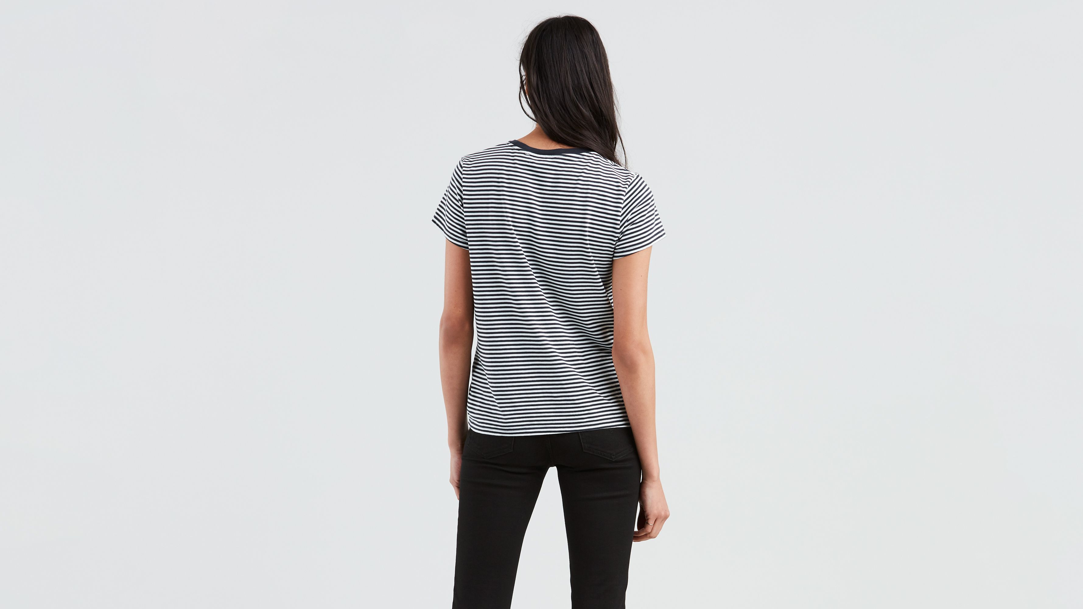 Levi's black and white striped shirt Clearance