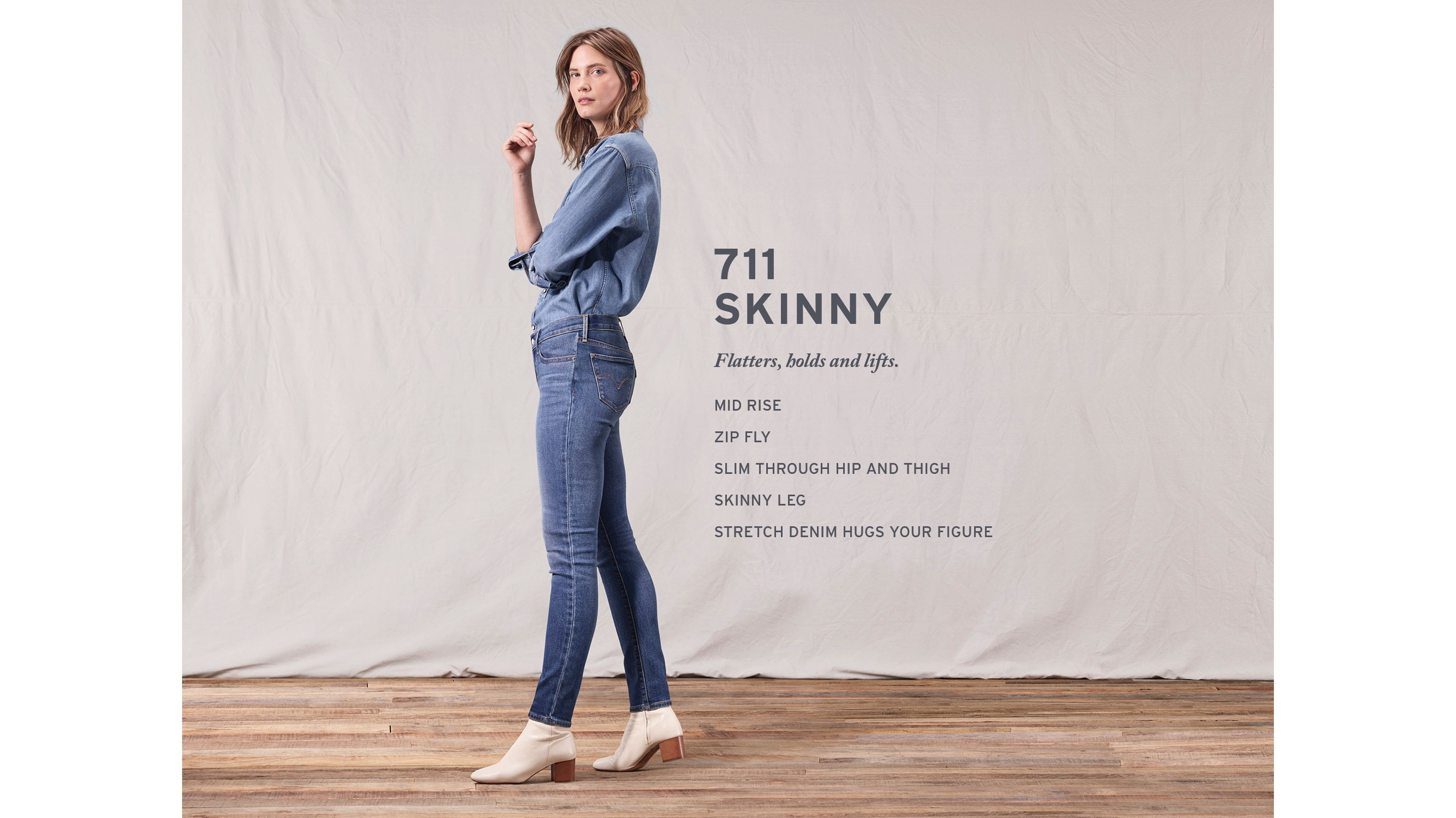 levi's 711 skinny white jeans