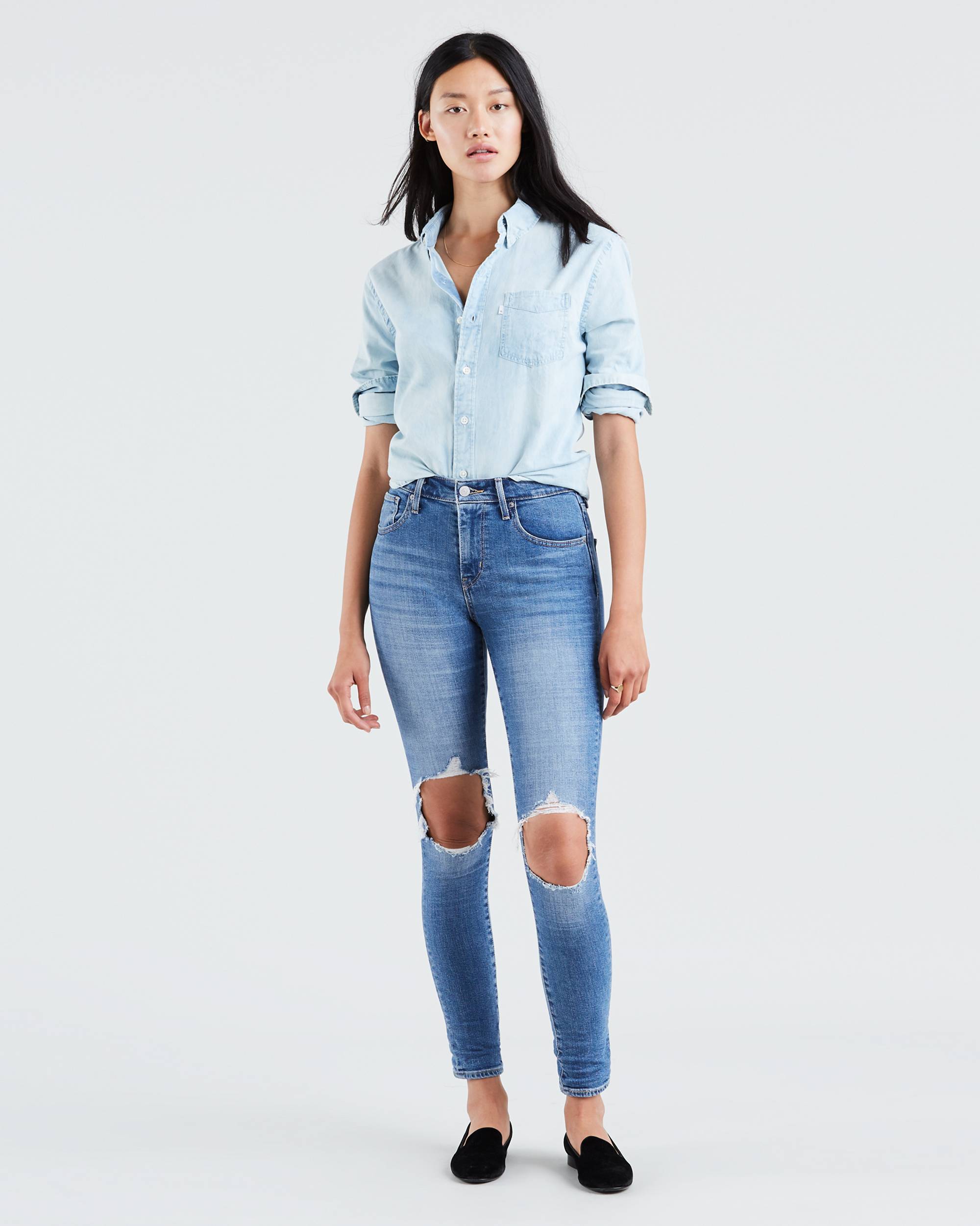 721 High Rise Ripped Skinny Women's Jeans 7