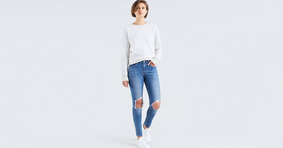 721 High Rise Ripped Skinny Women's Jeans - Medium Wash | Levi's® CA