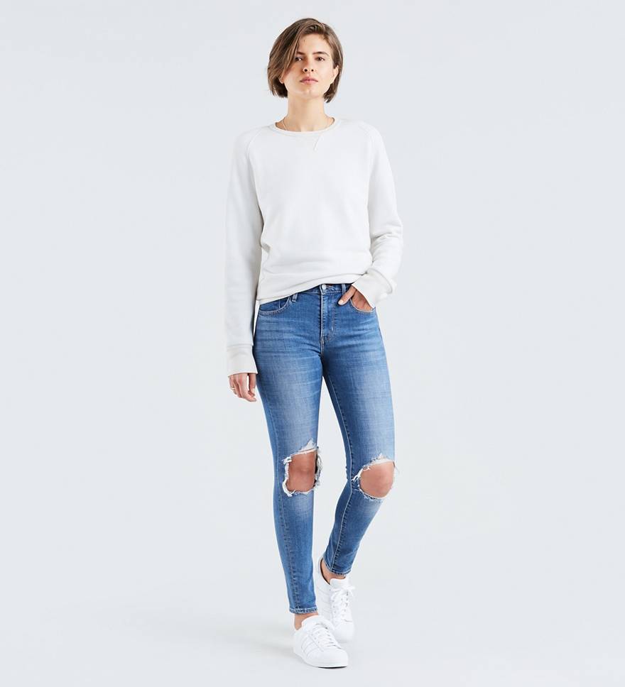721 High Rise Ripped Skinny Women's Jeans - Medium Wash | Levi's® US