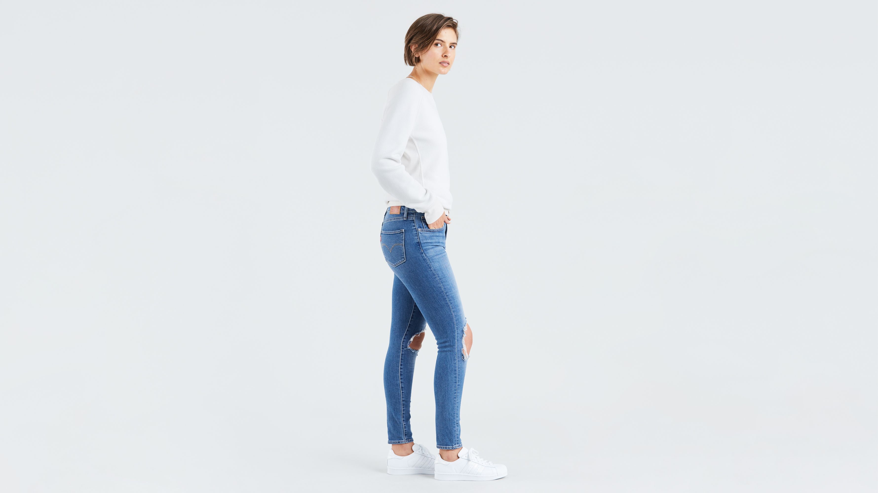 levi's 721 ripped jeans