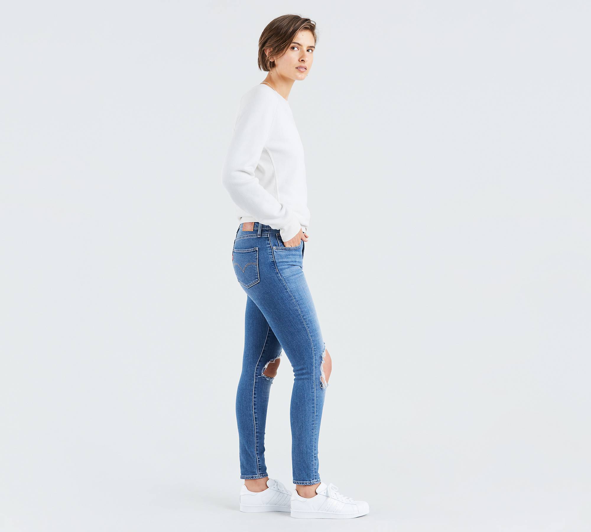 721 High Rise Ripped Skinny Women's Jeans - Medium Wash | Levi's® CA