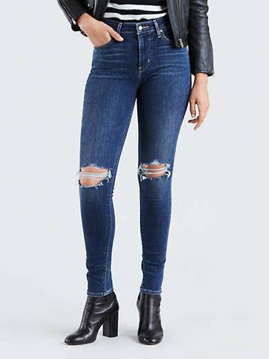 721 High Rise Ripped Skinny Women's Jeans - Dark Wash | Levi's® CA