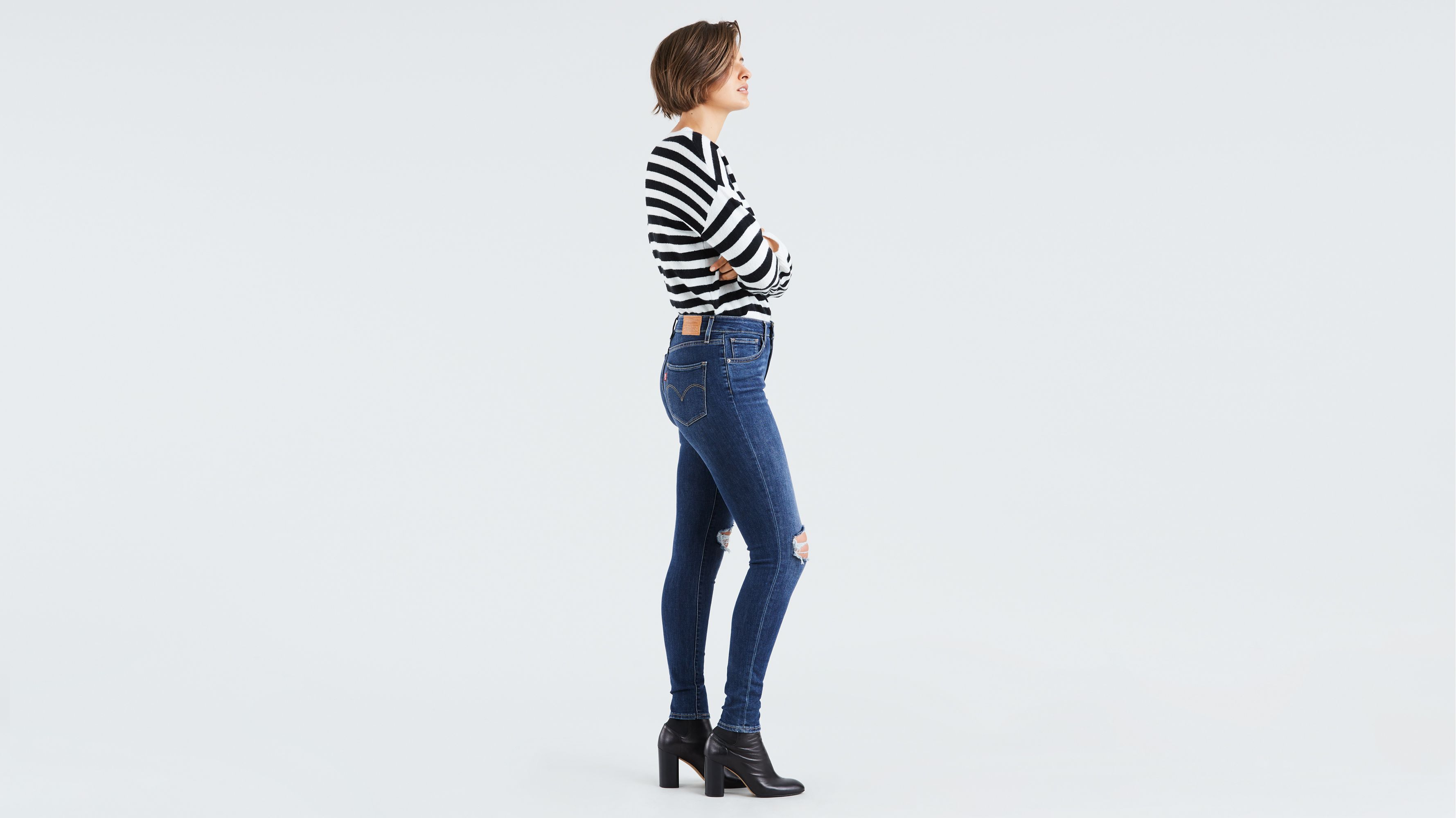 levi's 721 ripped high waist skinny jeans