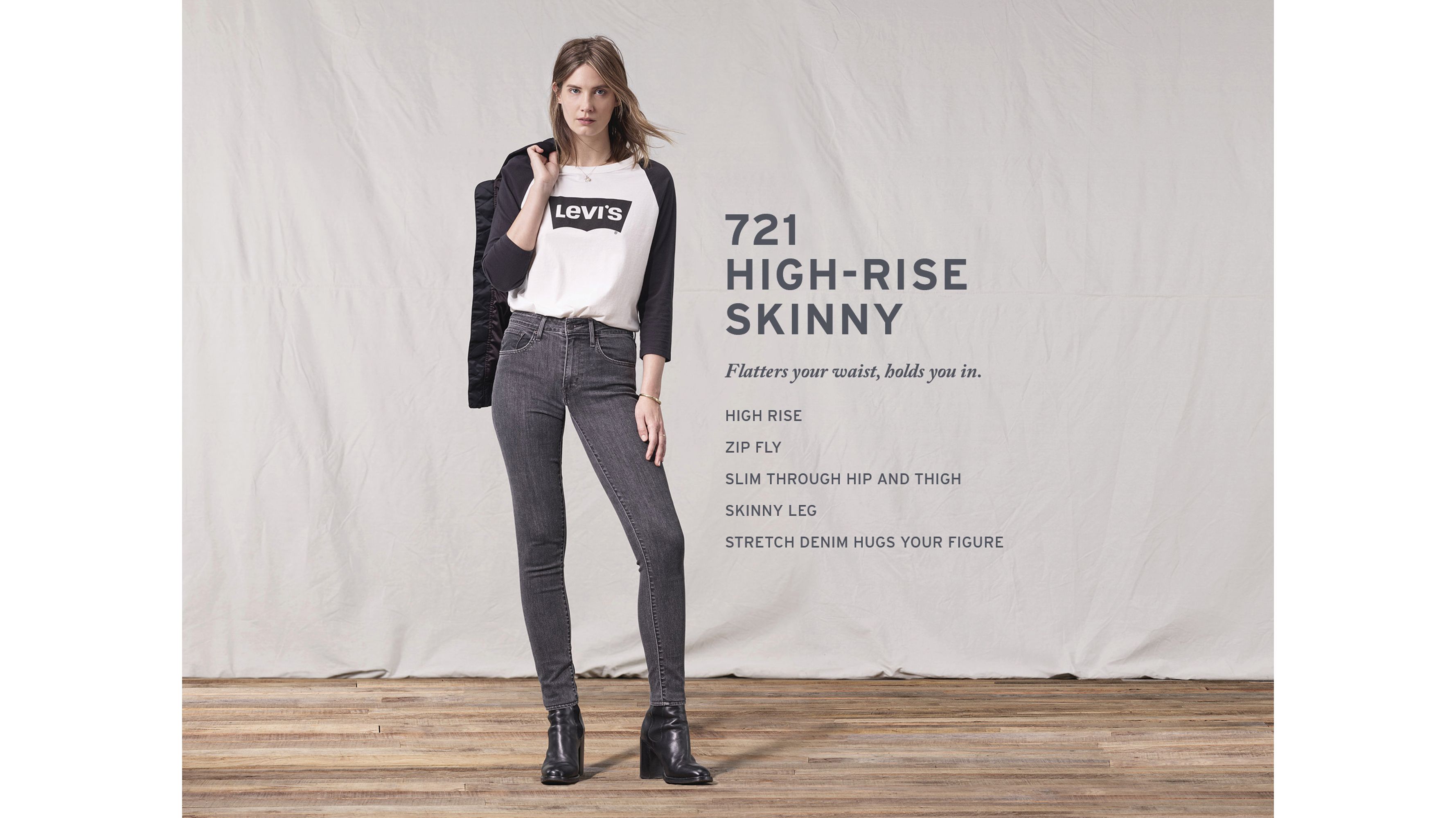 levi's 721 high rise skinny jeans black sheep