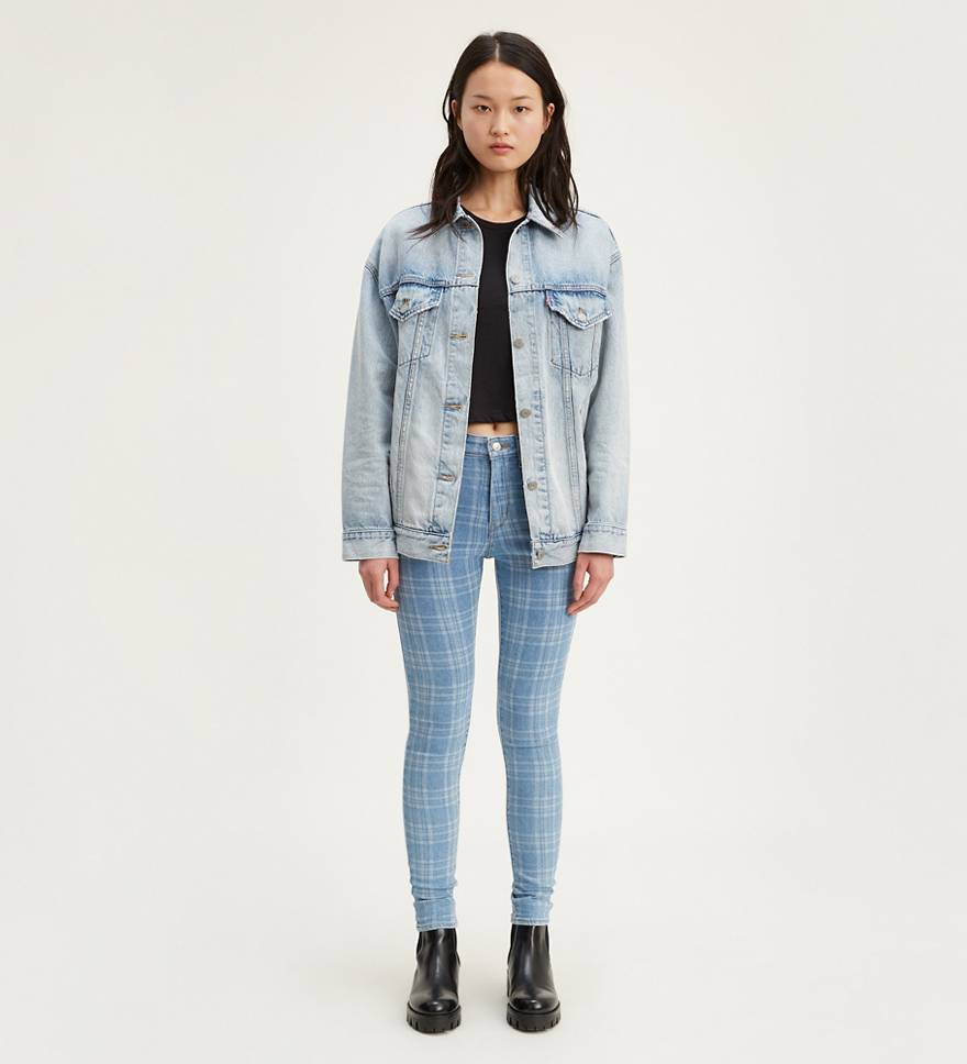 721 High Rise Skinny Plaid Women's Jeans 1