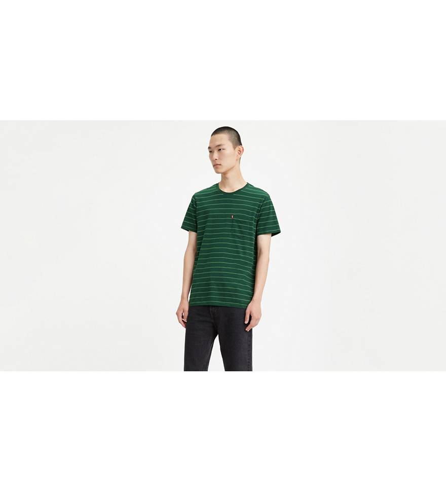 Classic Striped Pocket Tee Shirt - Green | Levi's® US