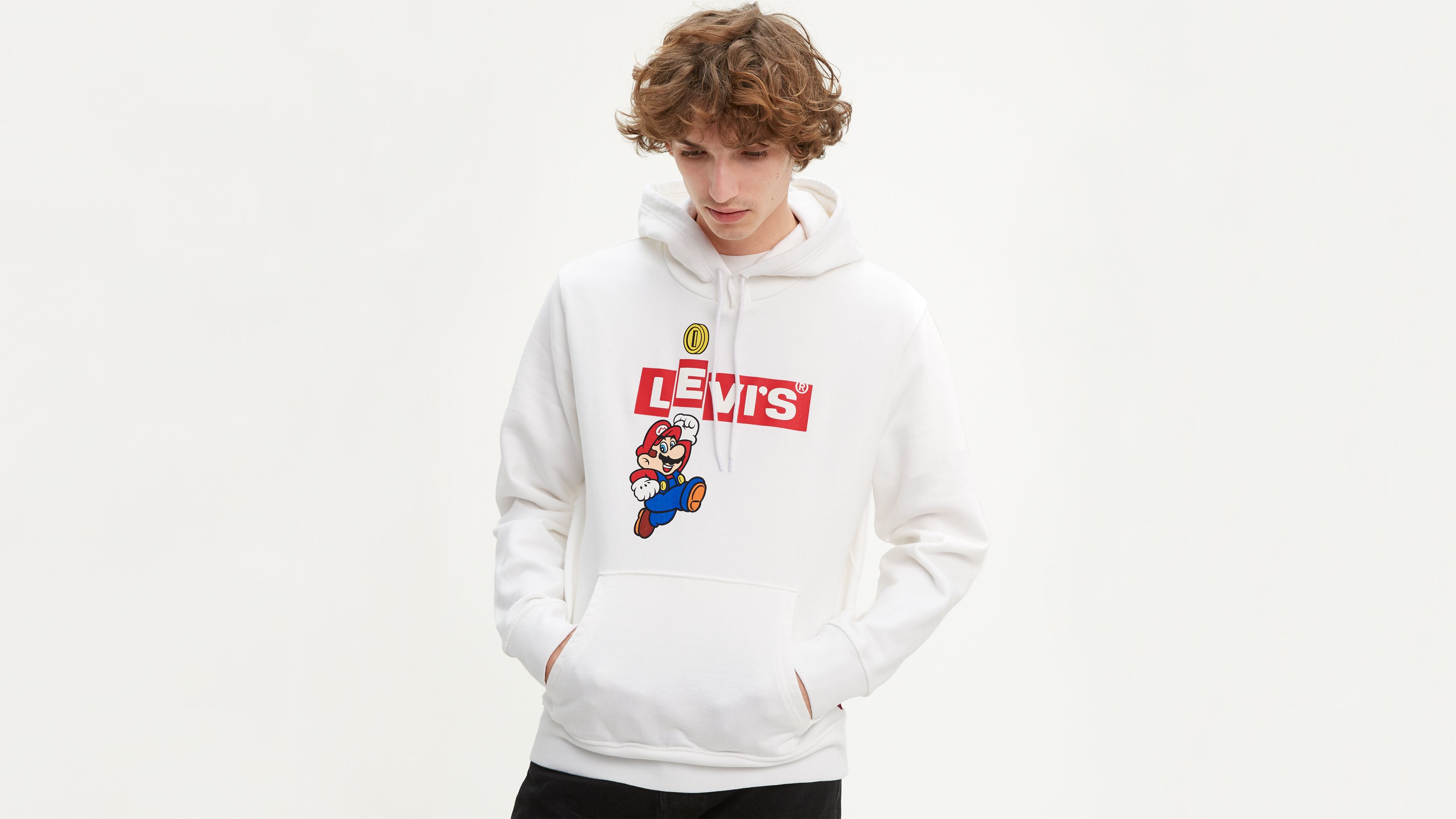 Levi's® X Super Mario Graphic Pullover Hoodie - White | Levi's® US