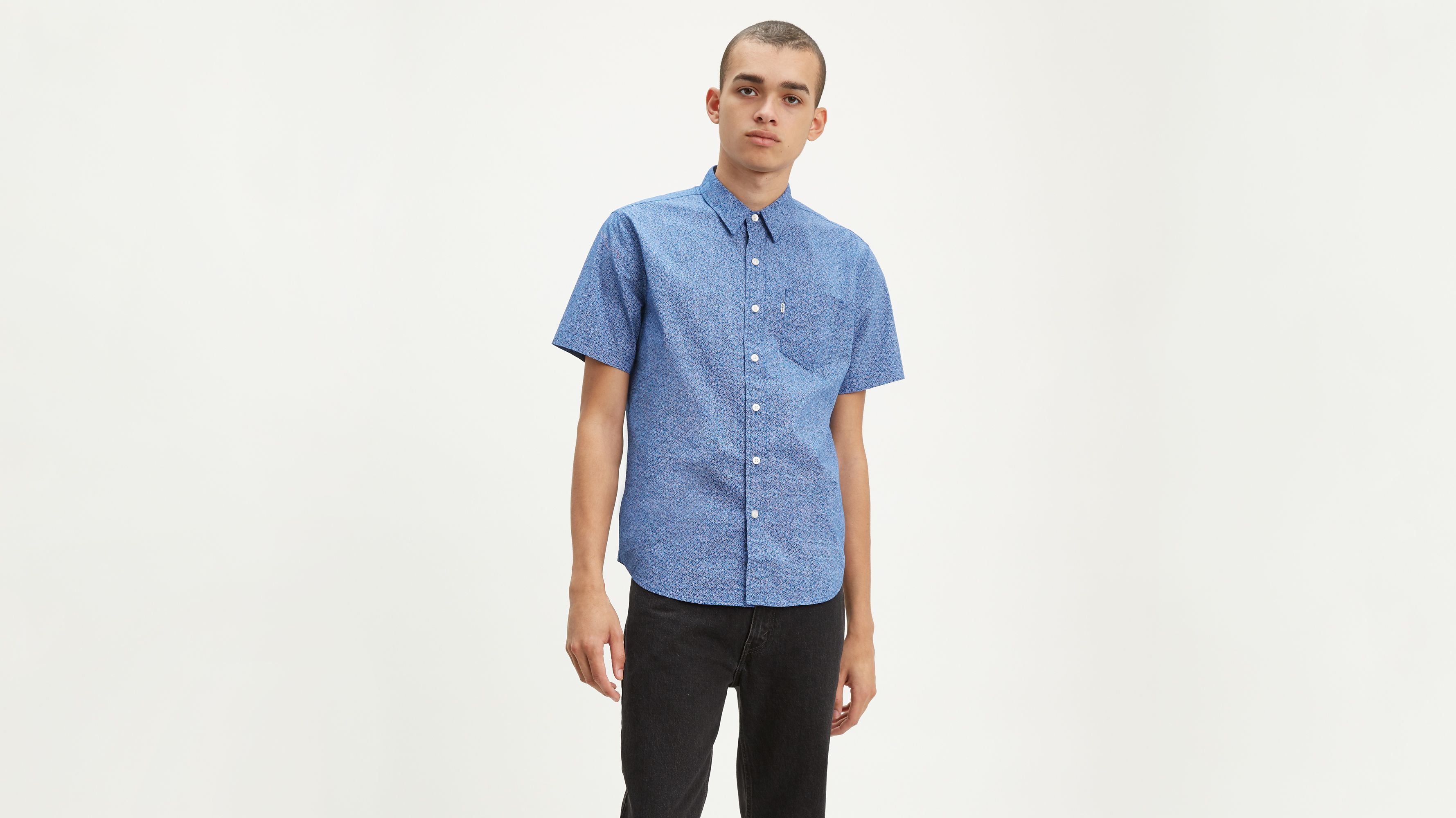 Printed Short Sleeve Classic One Pocket Shirt - Blue | Levi's® US
