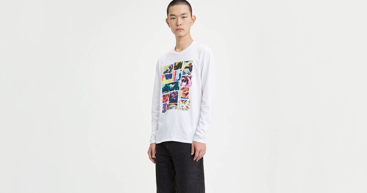 Long Sleeve Photo Collage Graphic Tee Shirt - White | Levi's® US