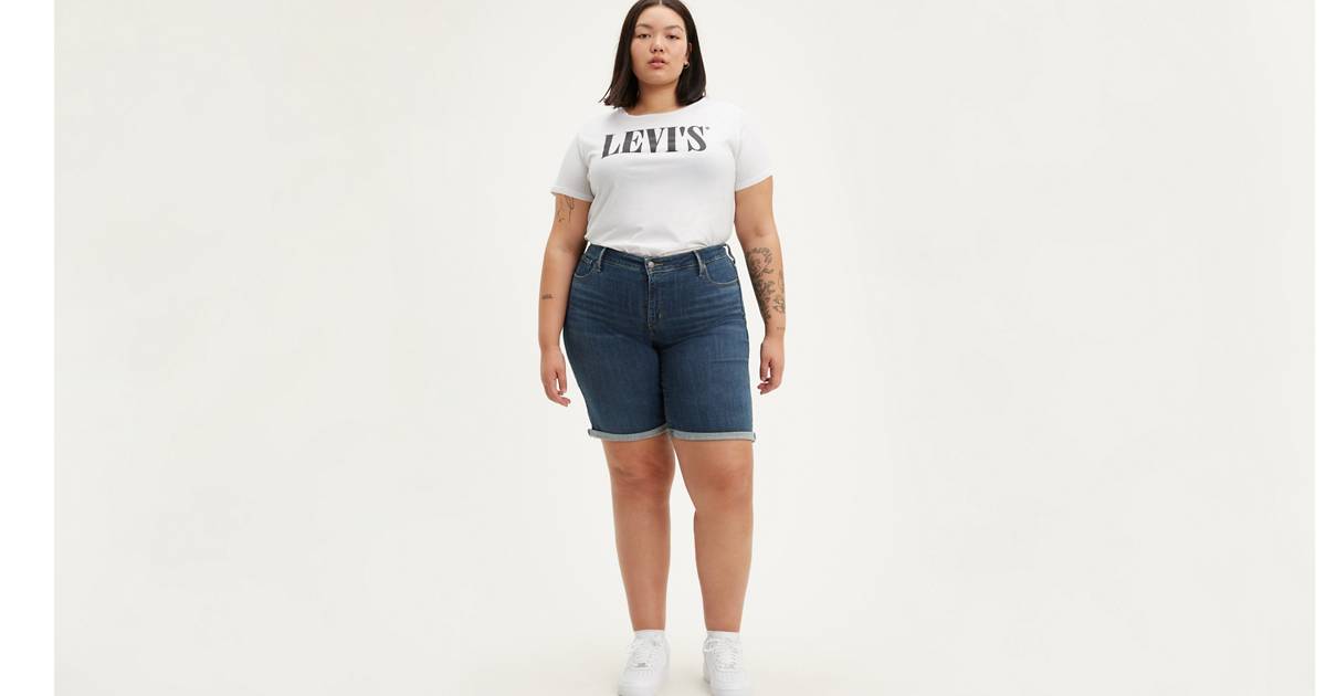 Classic Bermuda Women's Shorts (plus Size) Medium Wash Levi's® CA