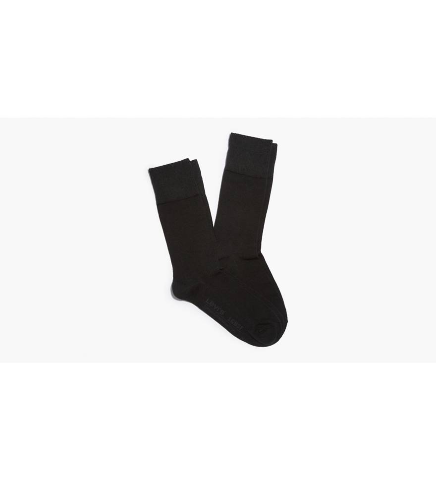 Levi's® 2 Pack Solid Regular Cut Socks - Black | Levi's® US