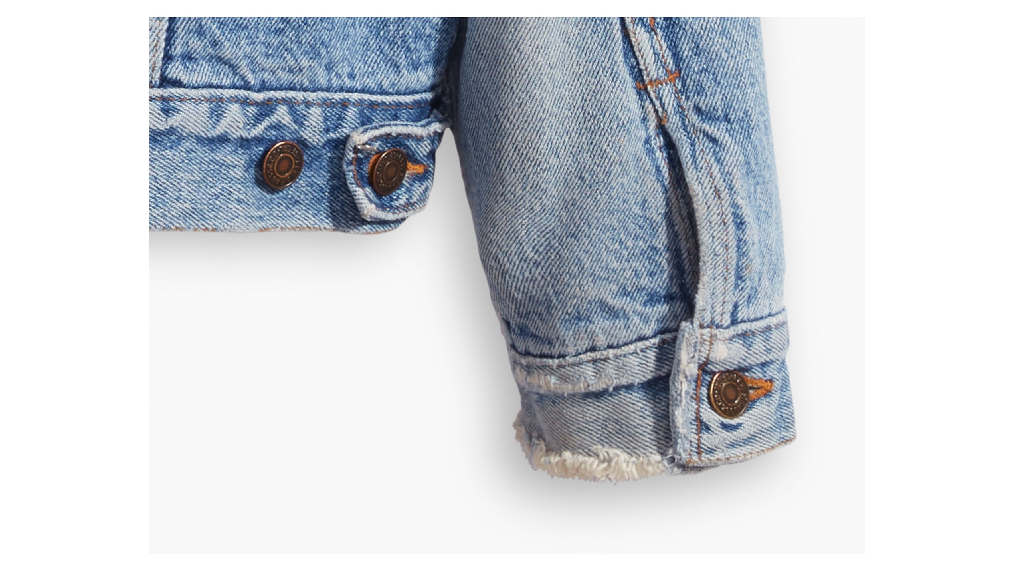 Authorized Vintage Trucker Jacket With Flannel - Medium Wash