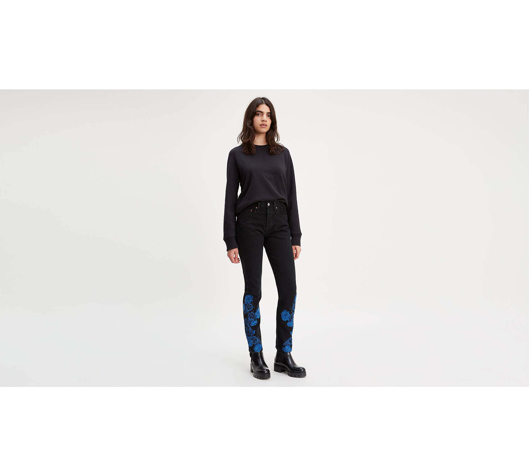 Embroidered 501® Skinny Women's Jeans - Black | Levi's® US
