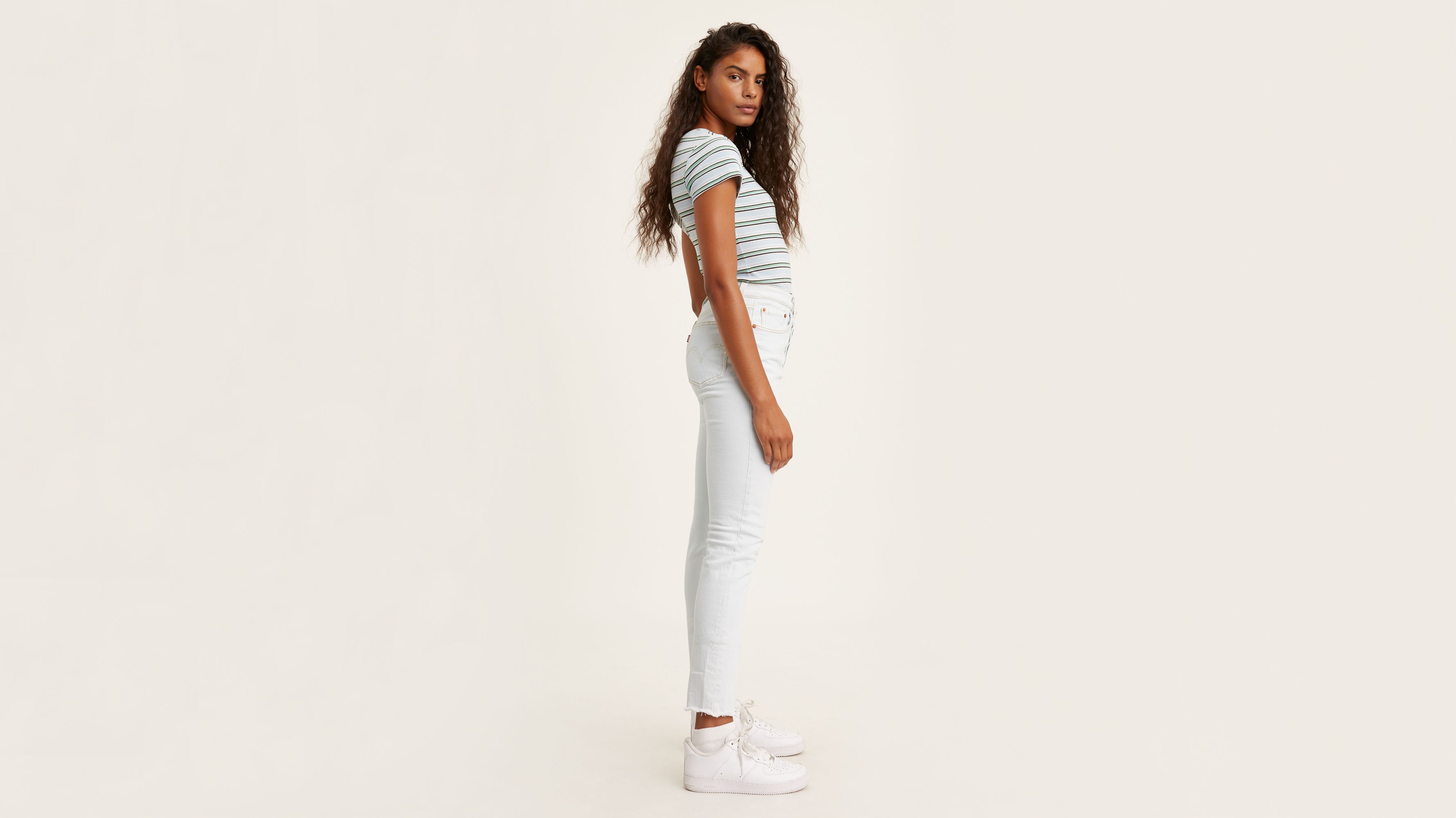 Levis 501 2025 skinny white