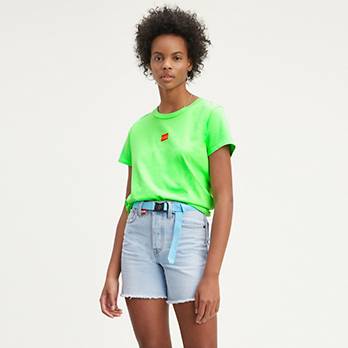 Graphic Cropped Neon Tee Shirt - Green | Levi's® US