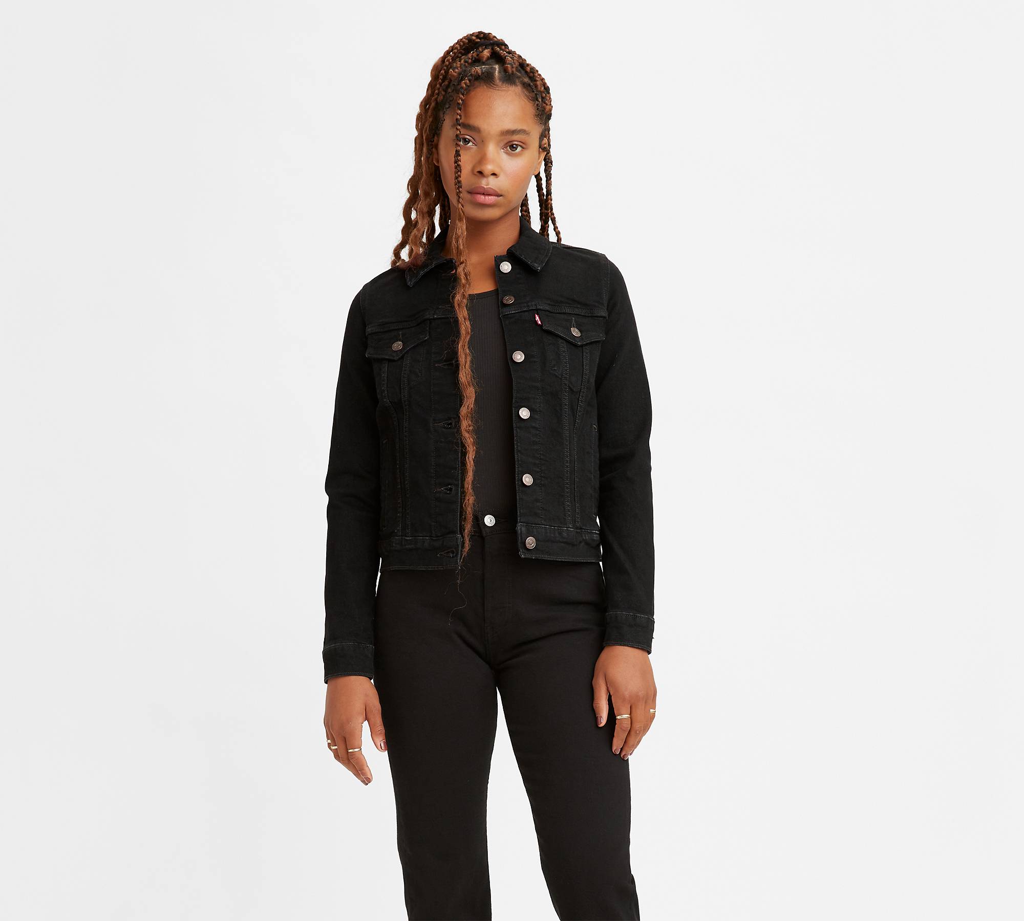 Women's black denim jacket Clearance