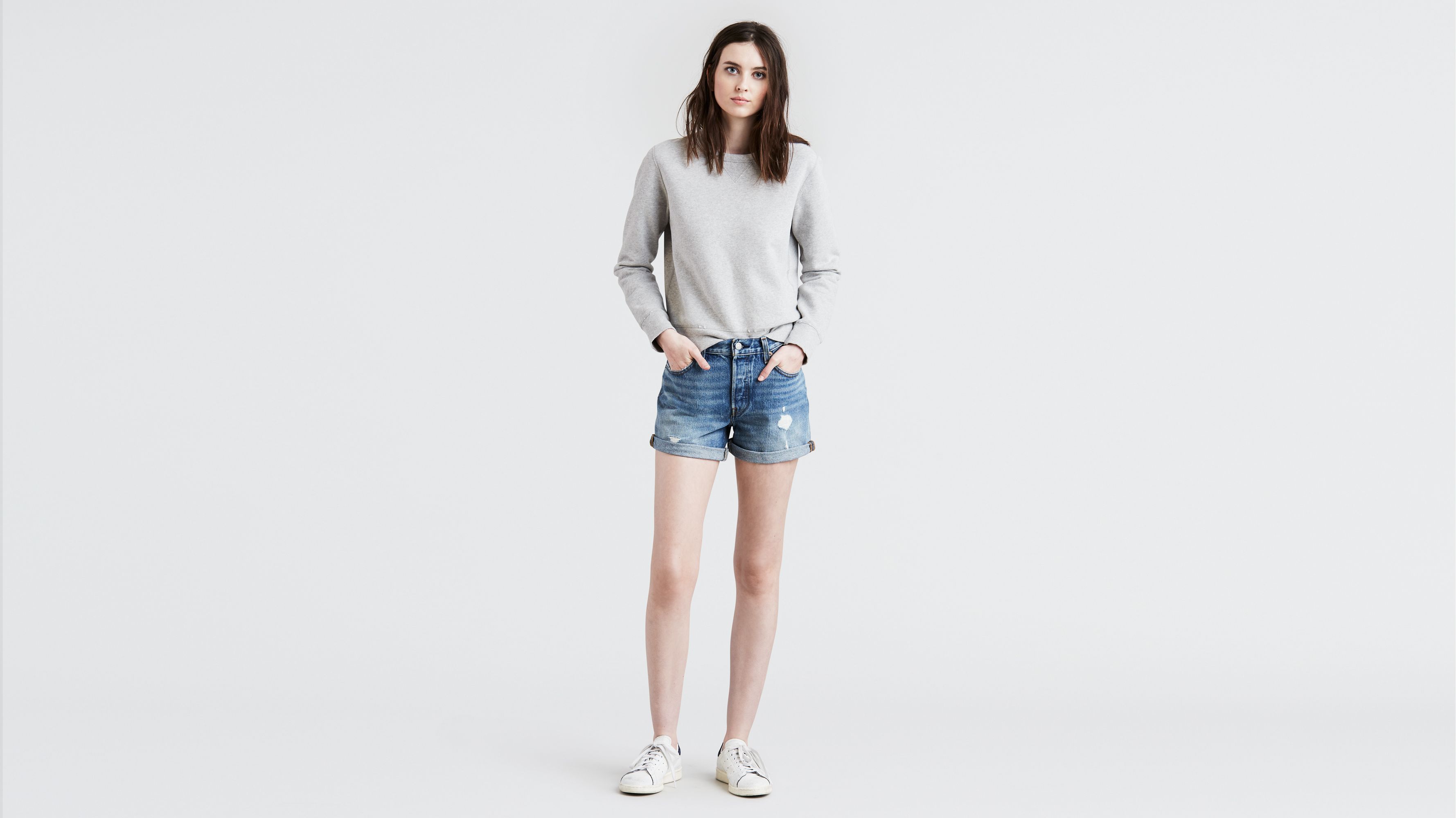 levi's 501 long denim shorts