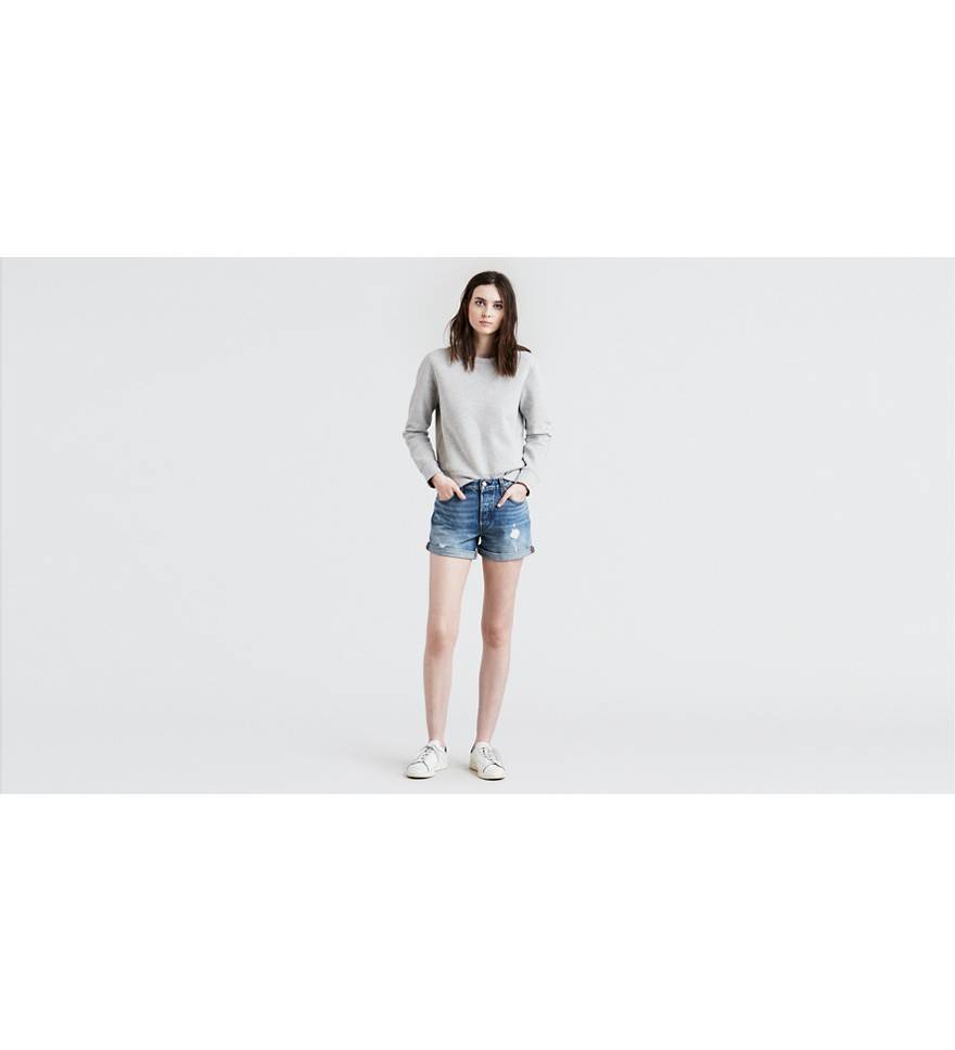 501® Long Womens Shorts - Medium Wash | Levi's® US