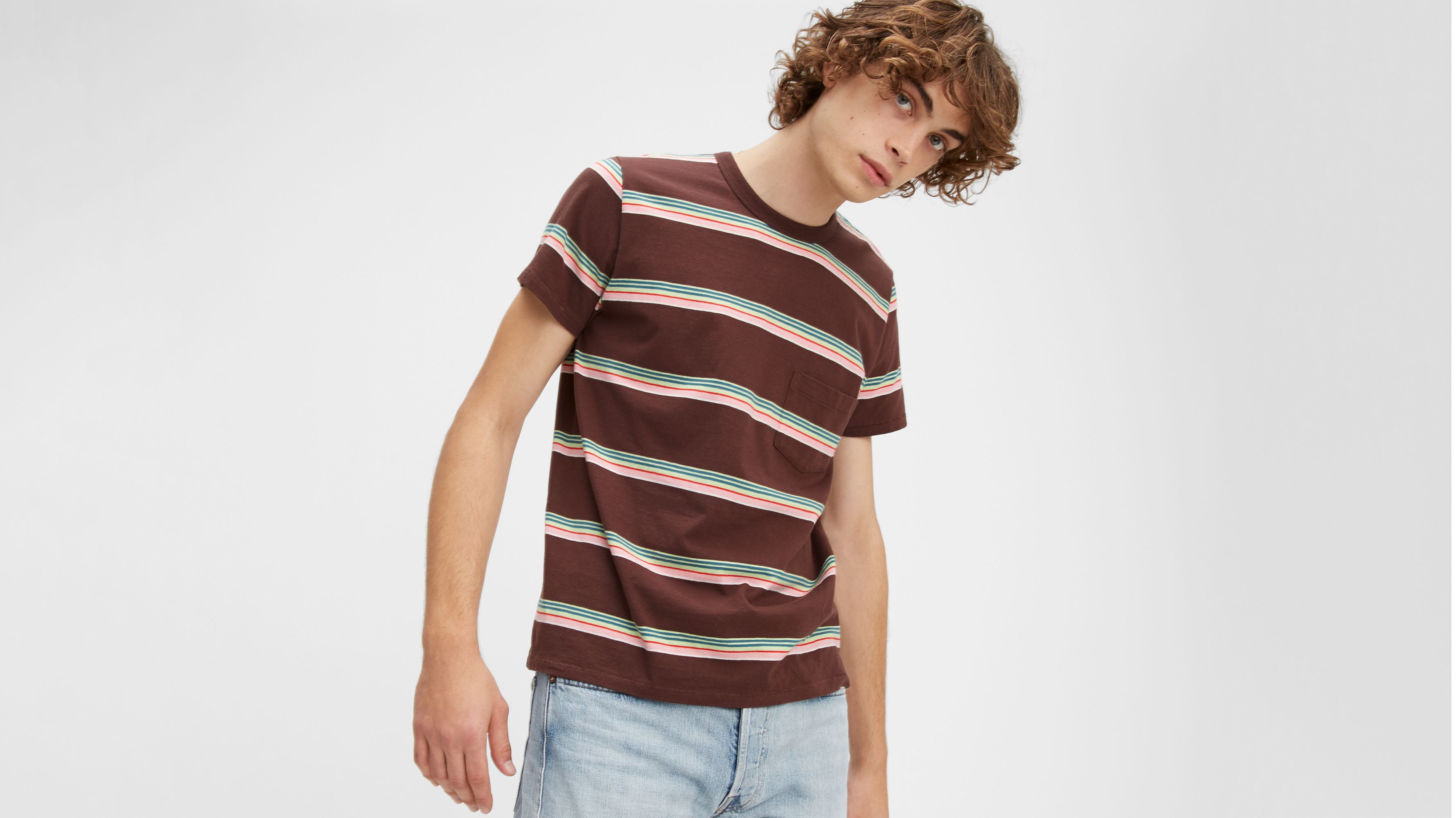 Levis Vintage Clothing Tricolor Casual Stripe T-Shirt Levi's Vintage