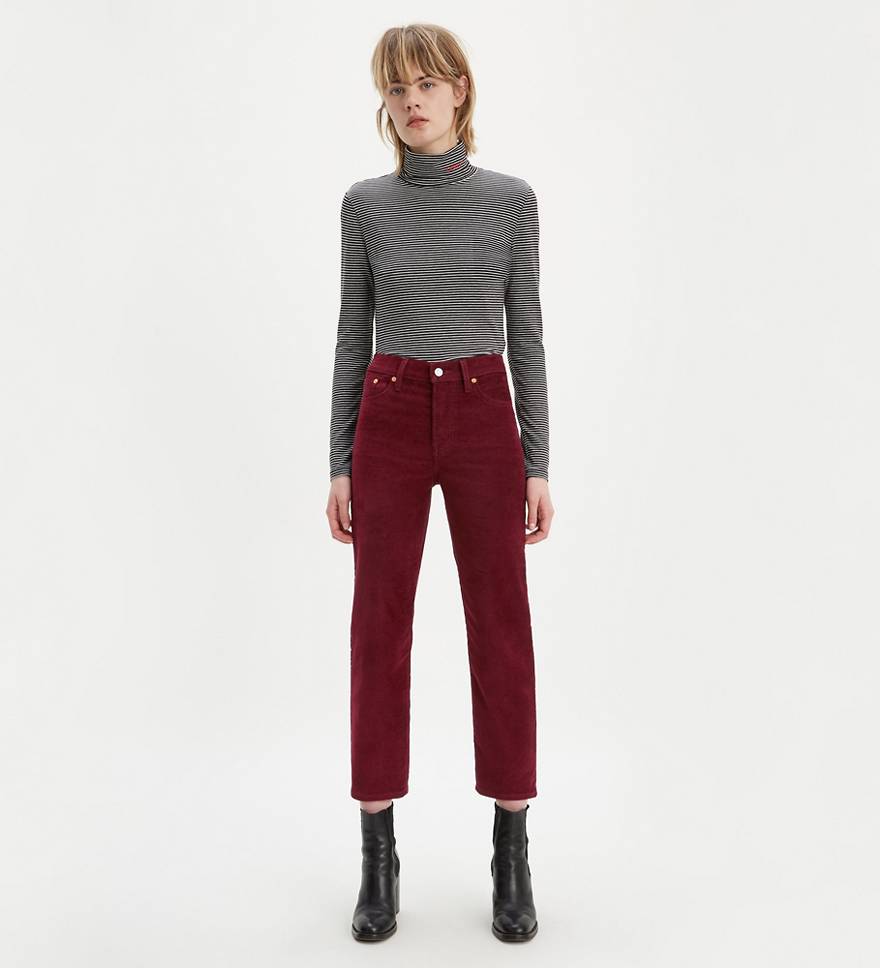 Wedgie Straight Fit Corduroy Pants - Red