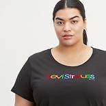 Rounded Logo Graphic Tee Shirt (Plus Size) 3