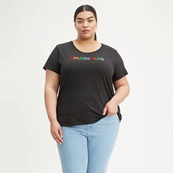 Rounded Logo Graphic Tee Shirt (Plus Size) 1
