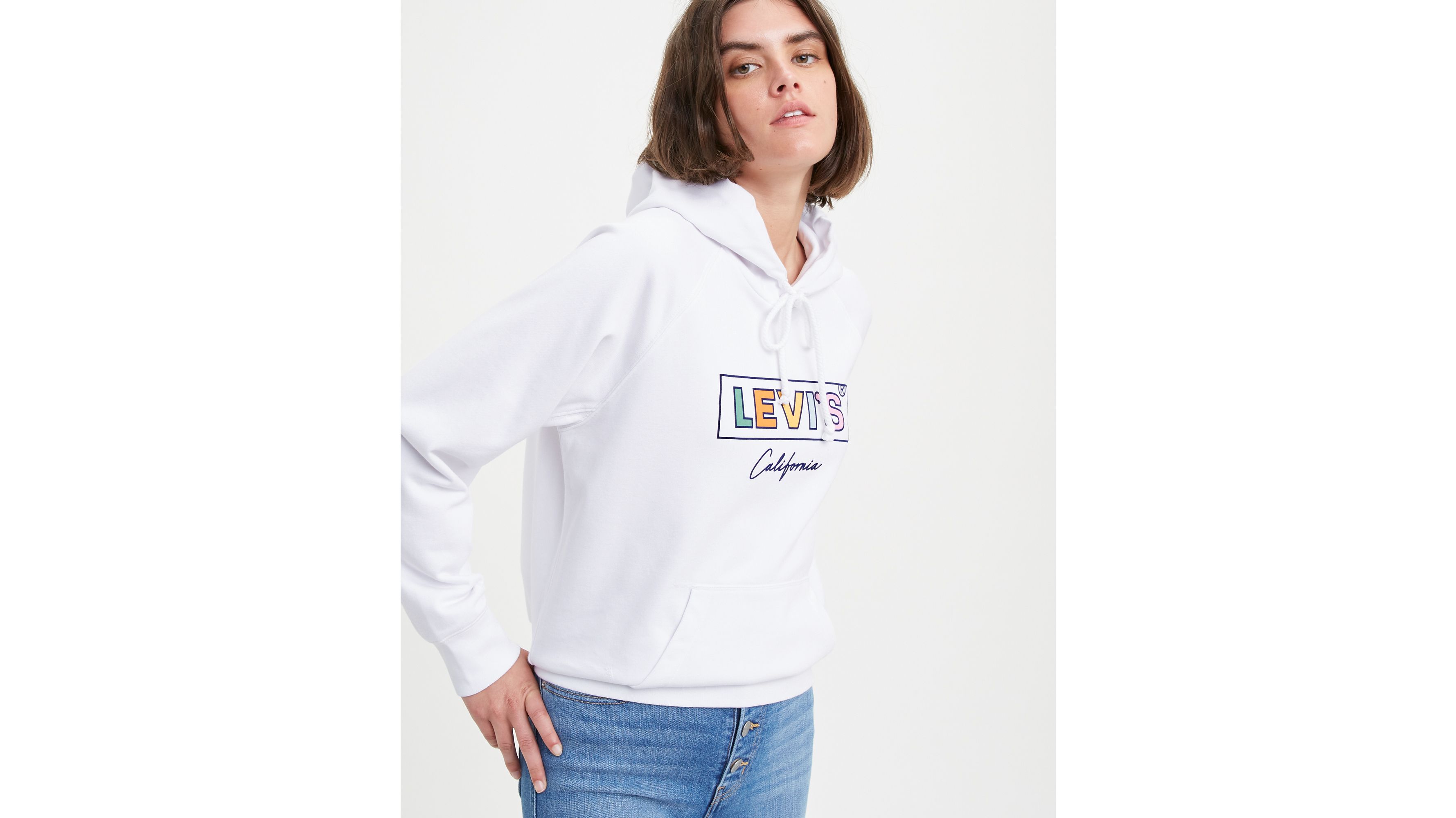 Levis white cheap hoodie women's