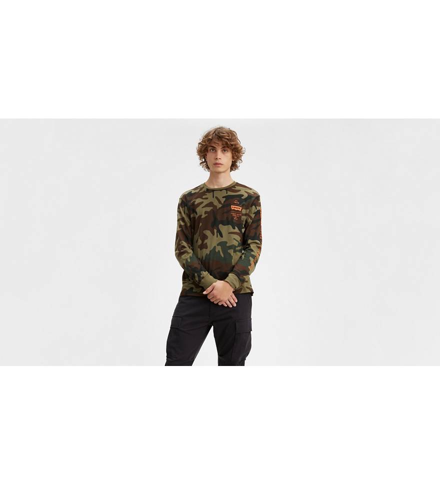 Crop Top - Army Camouflage Long Sleeve (Junior and Junior Plus Sizes)