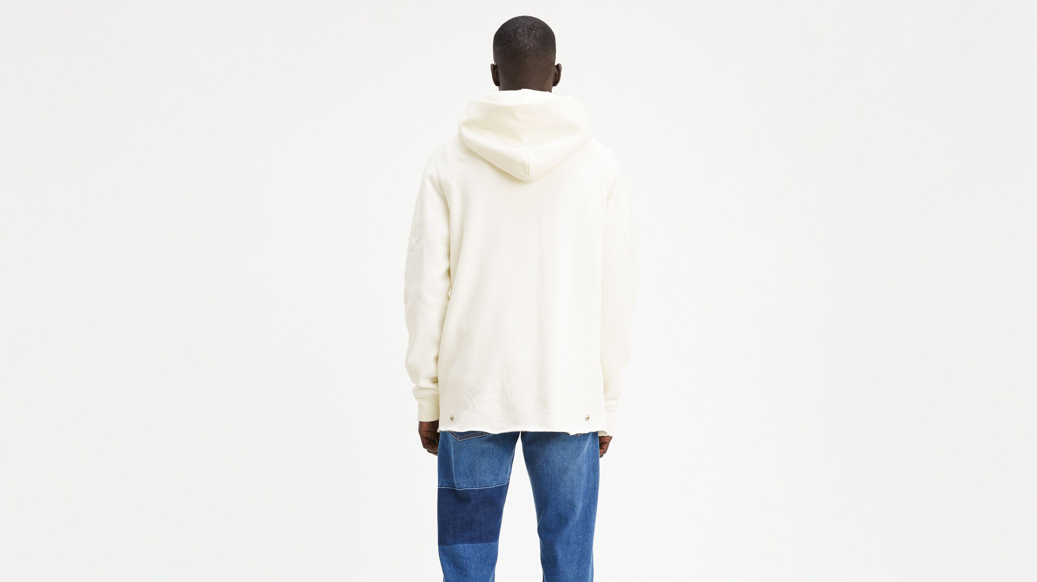 Unhemmed hoodie outlet