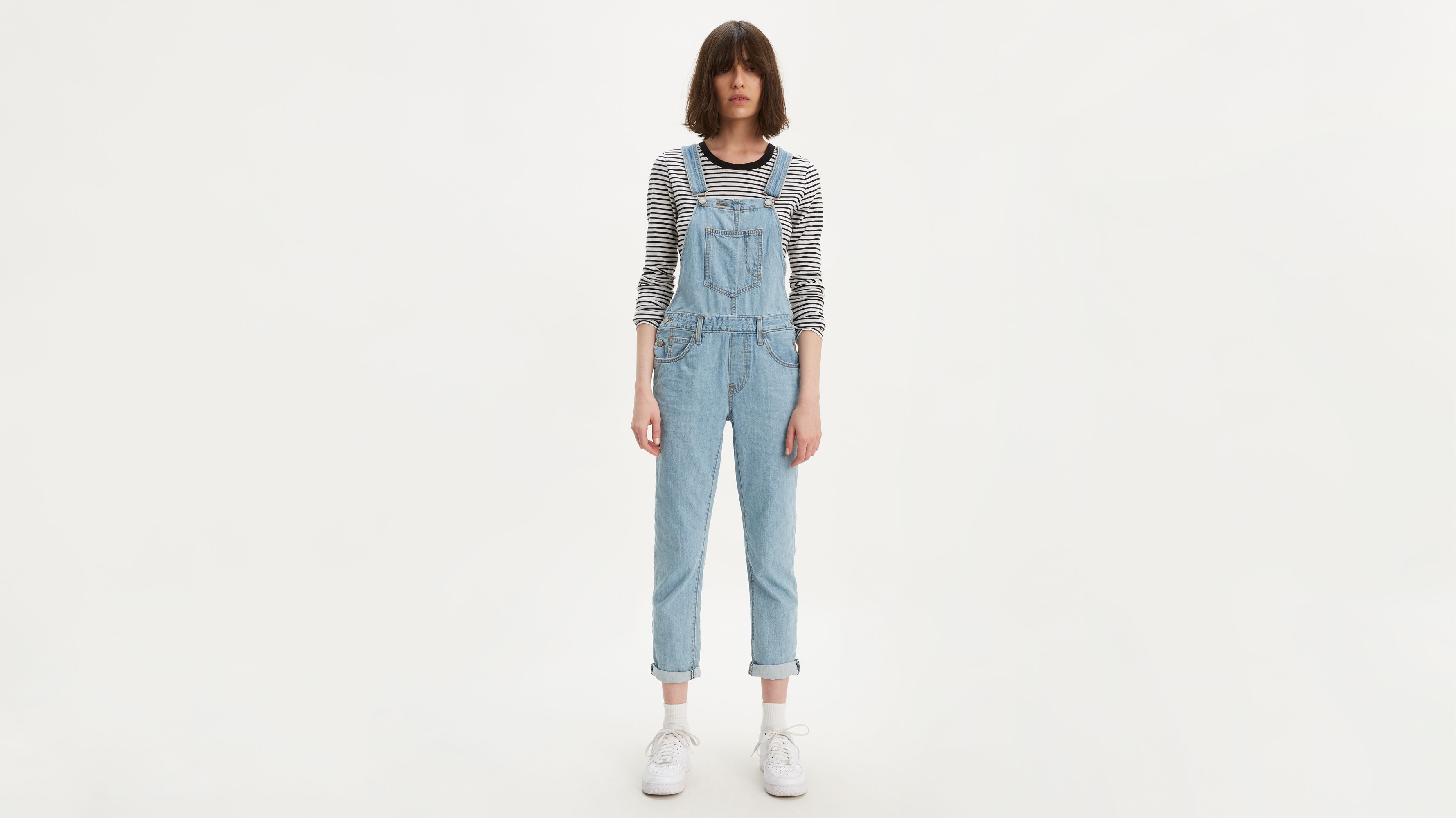 Buy Miss Chase Light Blue Ripped Denim Dungaree online