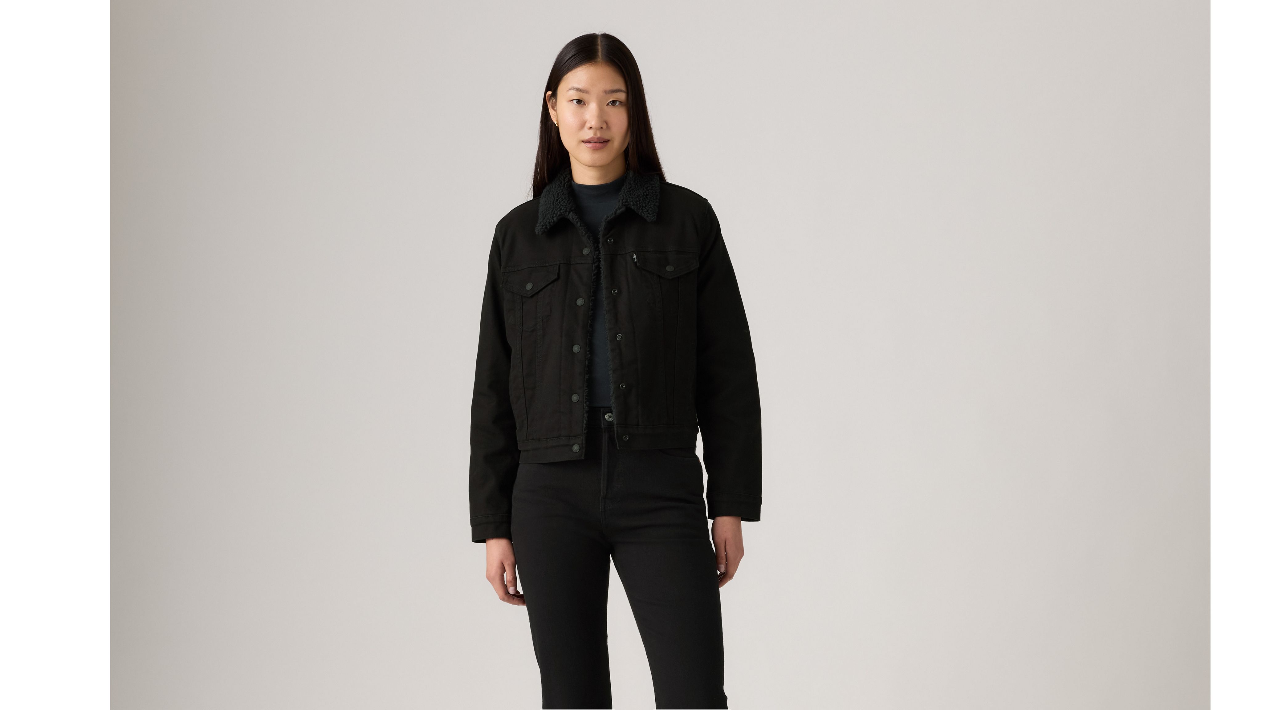 levi black jacket womens