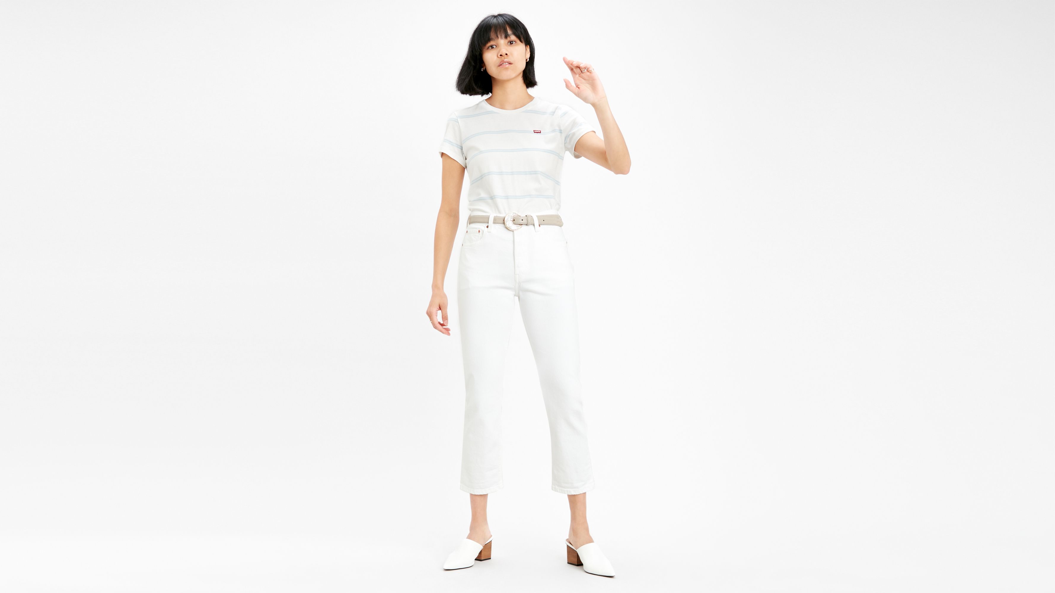 levis white crop jeans