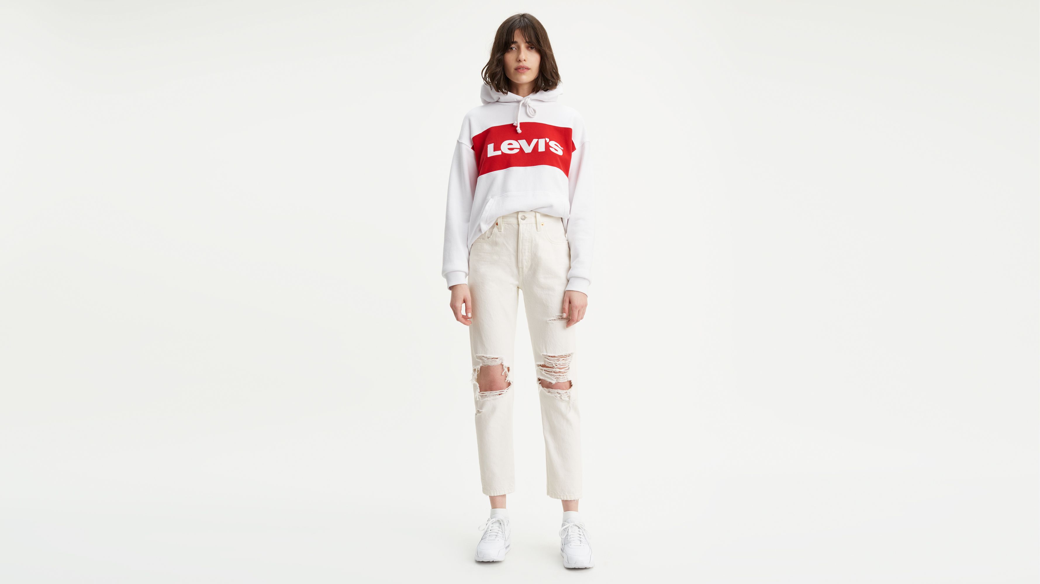 levis white ripped jeans