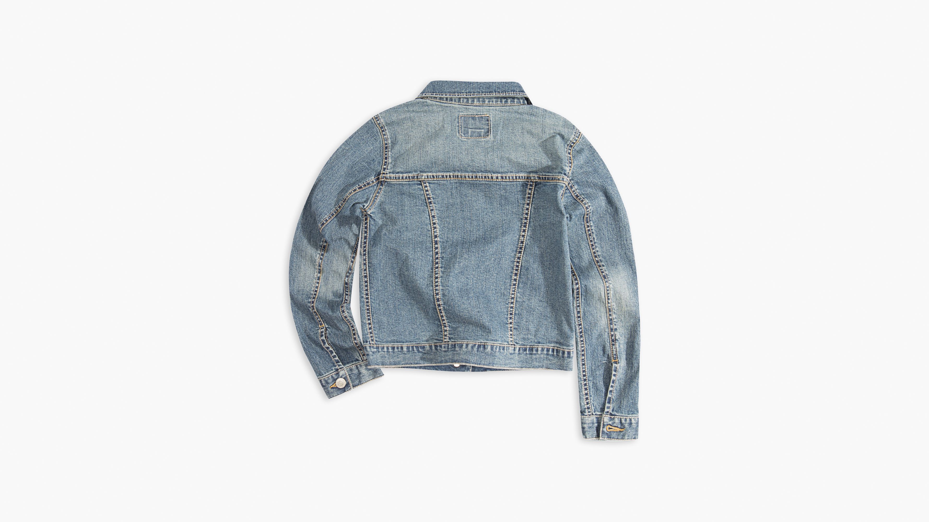 Little Girls 4-6x Denim Trucker Stretch Jacket - Medium Wash