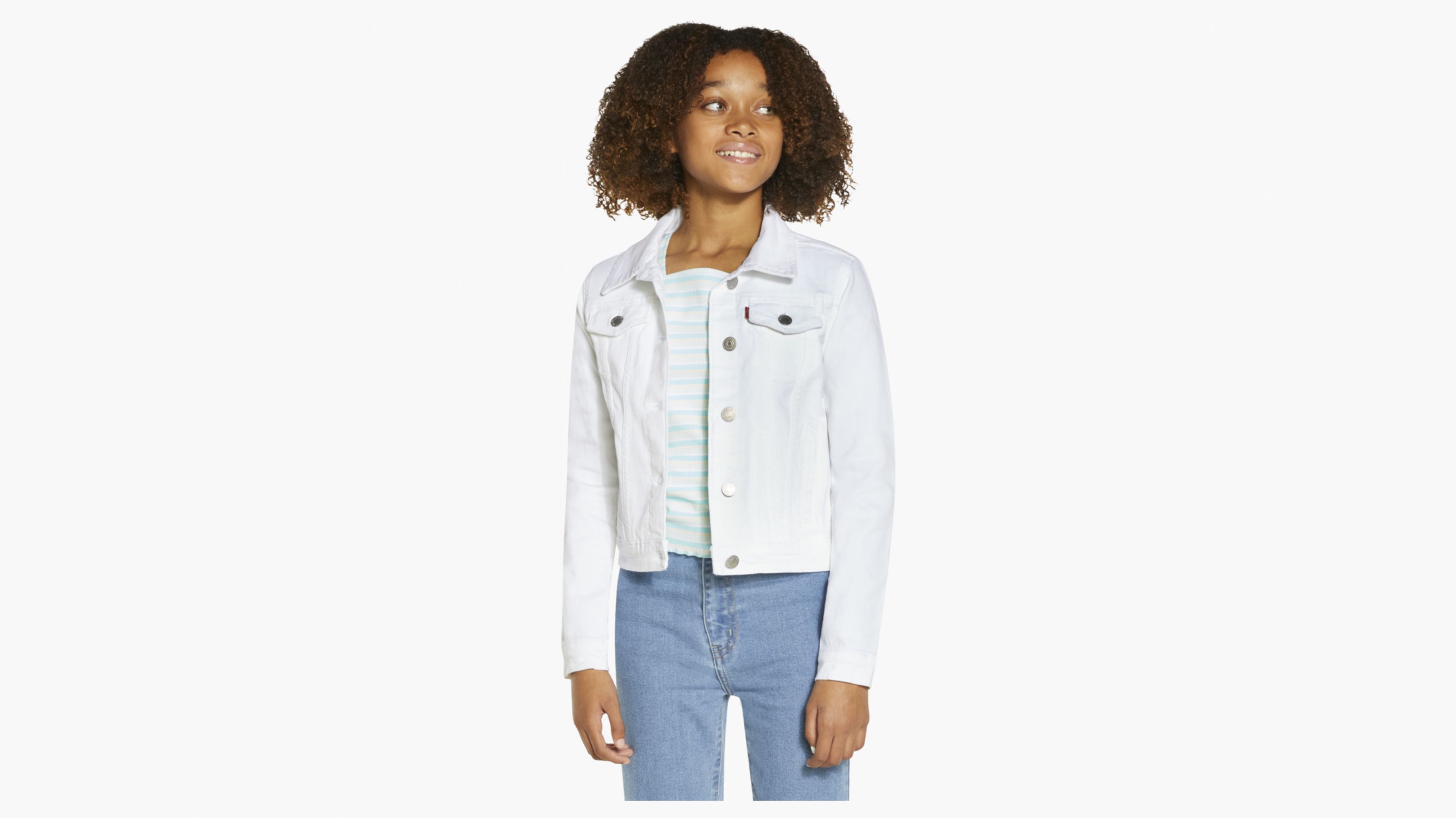 levi's white jeans jacket