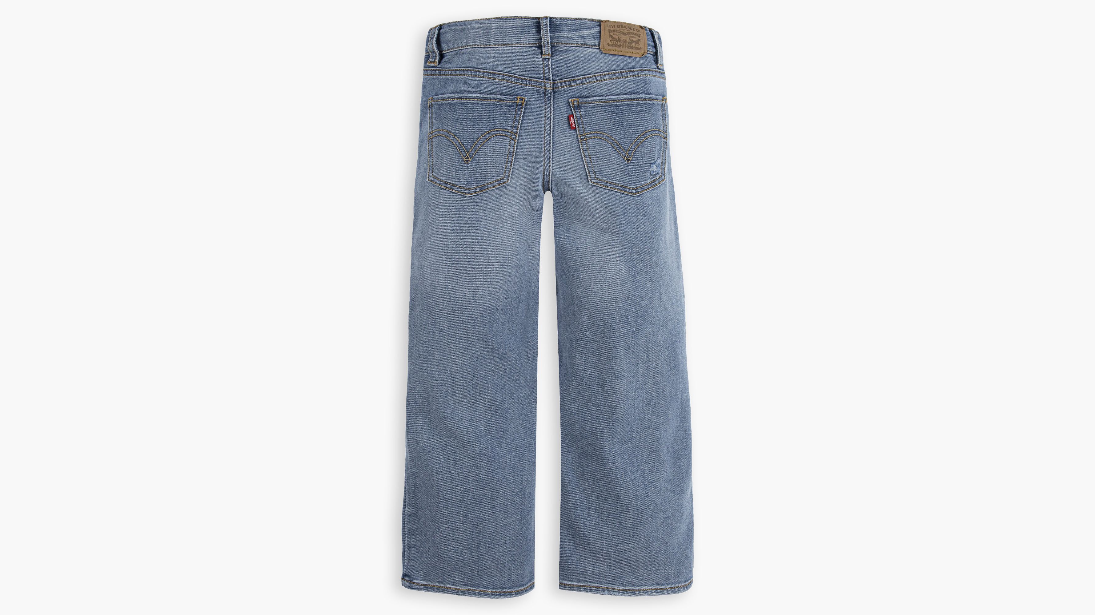 Cropped Wide Leg Little Girls Jeans 4-6x - Light Wash