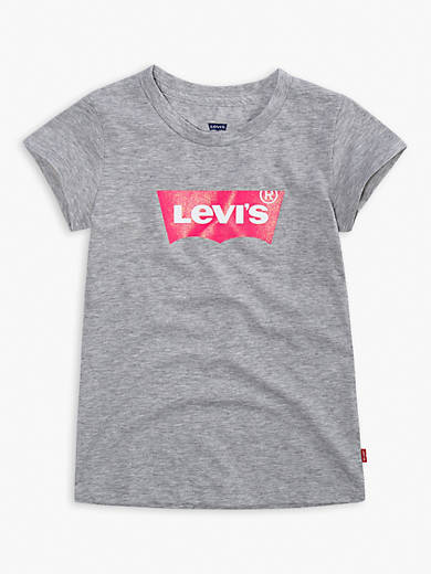 Little Girls 4-6x Levi's® Logo Tee Shirt - Grey | Levi's® US