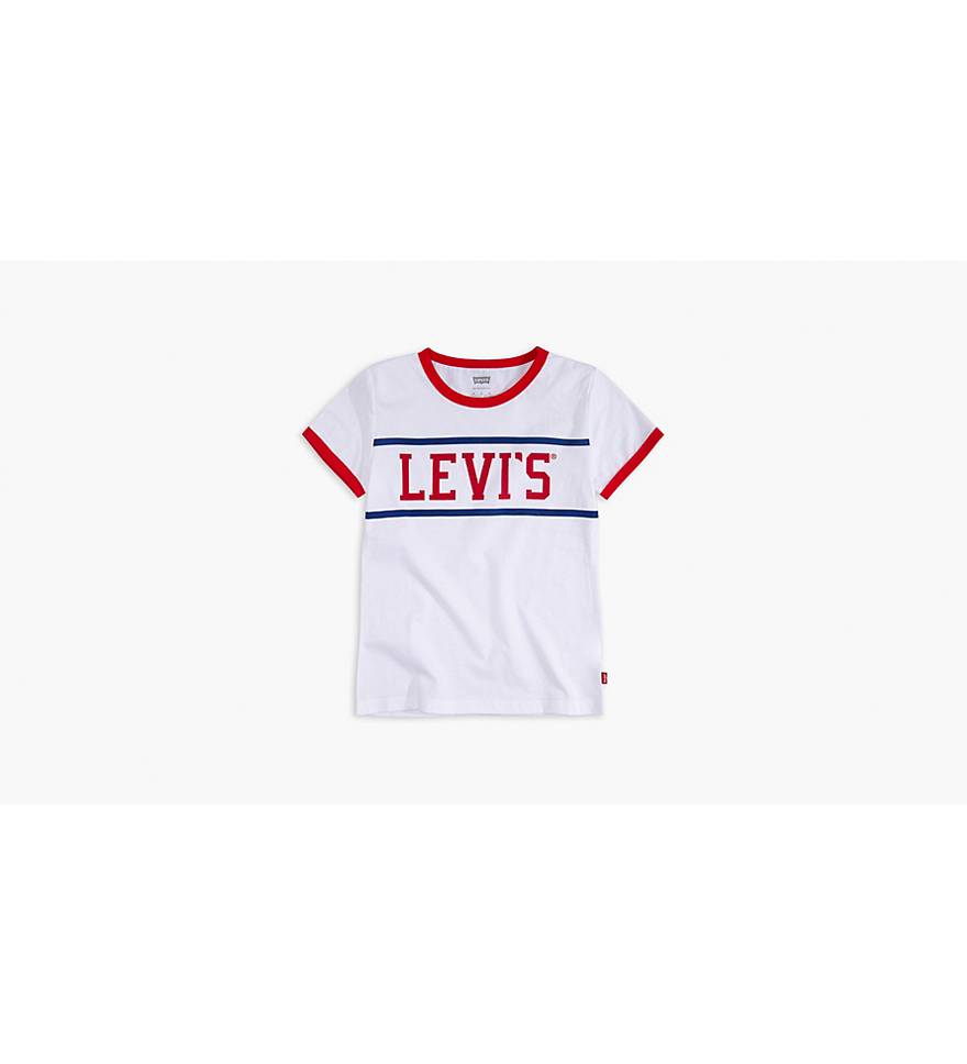 Little Girls 4-6x Levi's® Retro Ringer Tee Shirt - White | Levi's® US