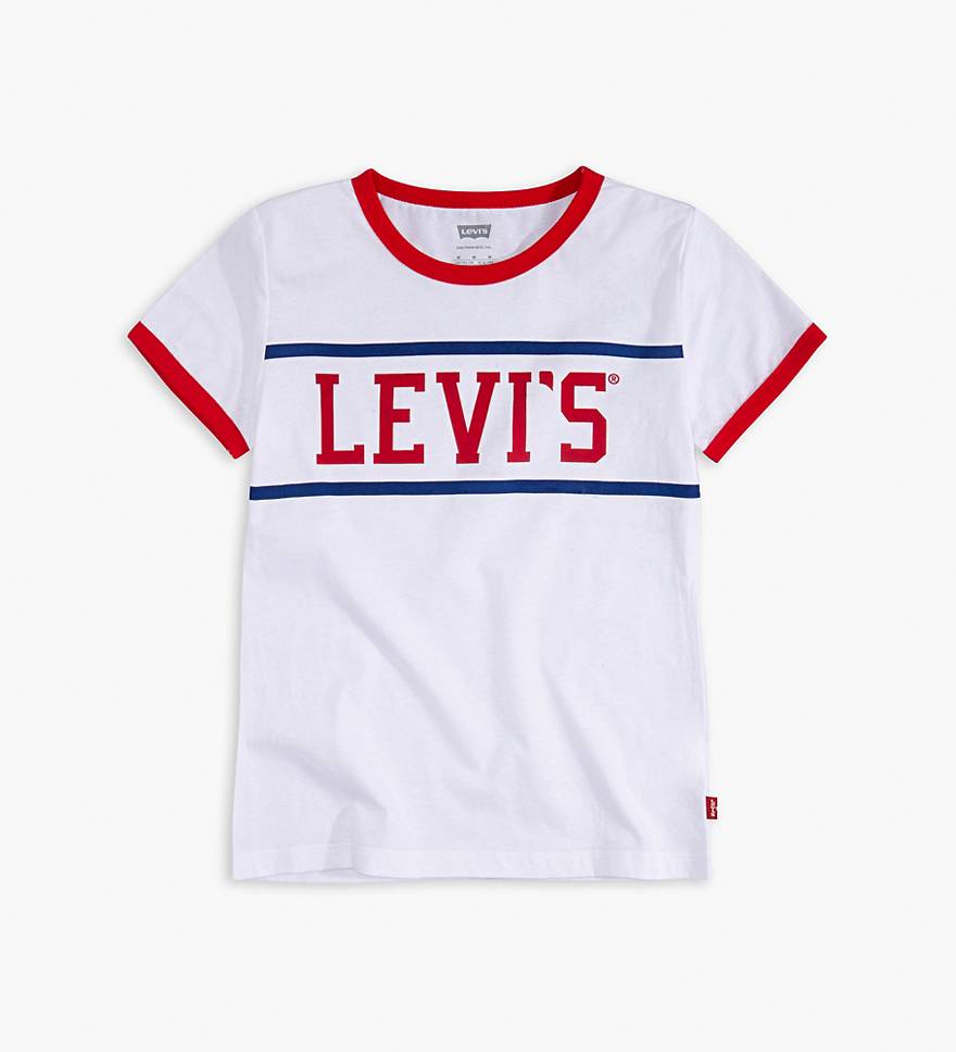 Little Girls 4-6x Levi's® Retro Ringer Tee Shirt - White | Levi's® US