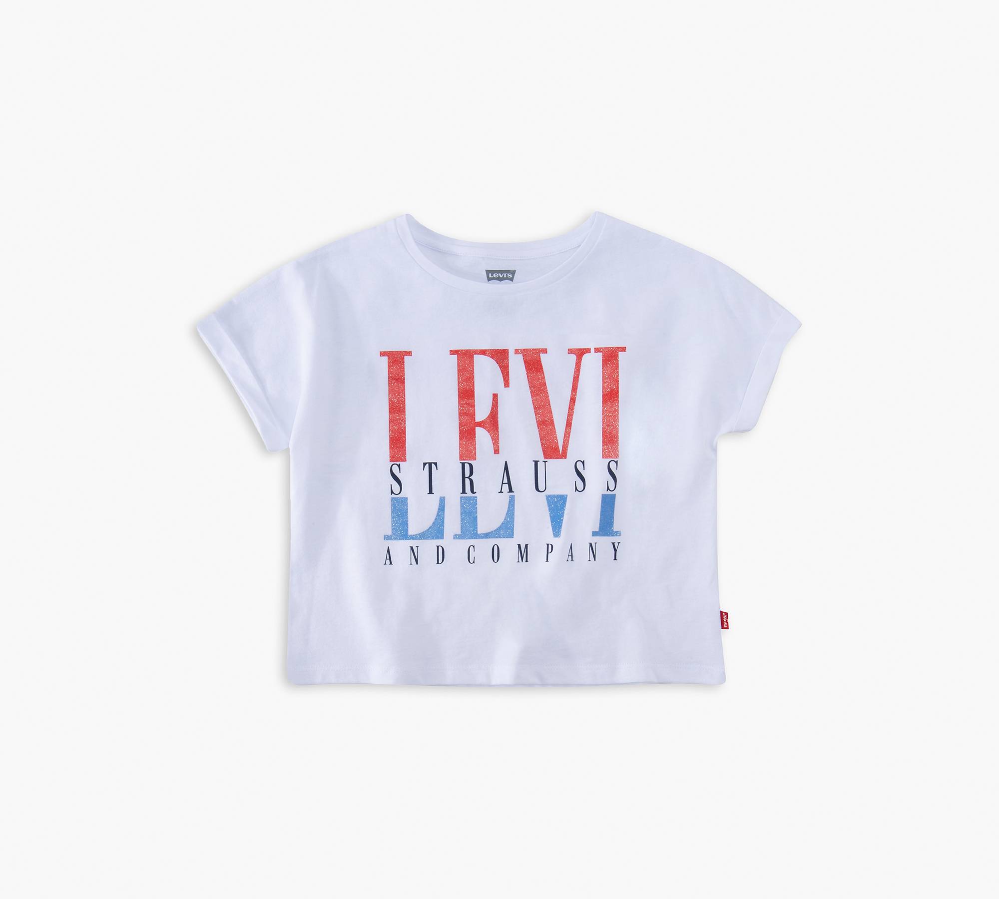 Toddler Girls 2t-4t Rolled Sleeve High Rise Top - White | Levi's® US