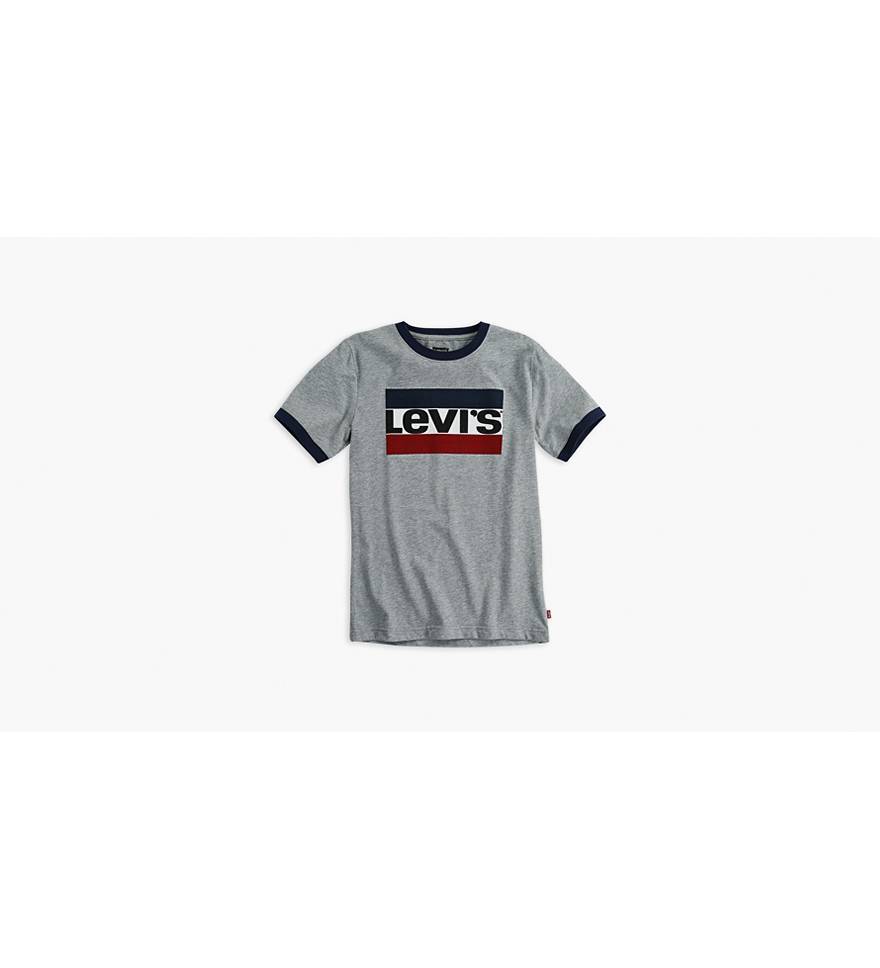 Big Boys Sportswear Logo Ringer Tee Shirt - Grey | Levi's® US
