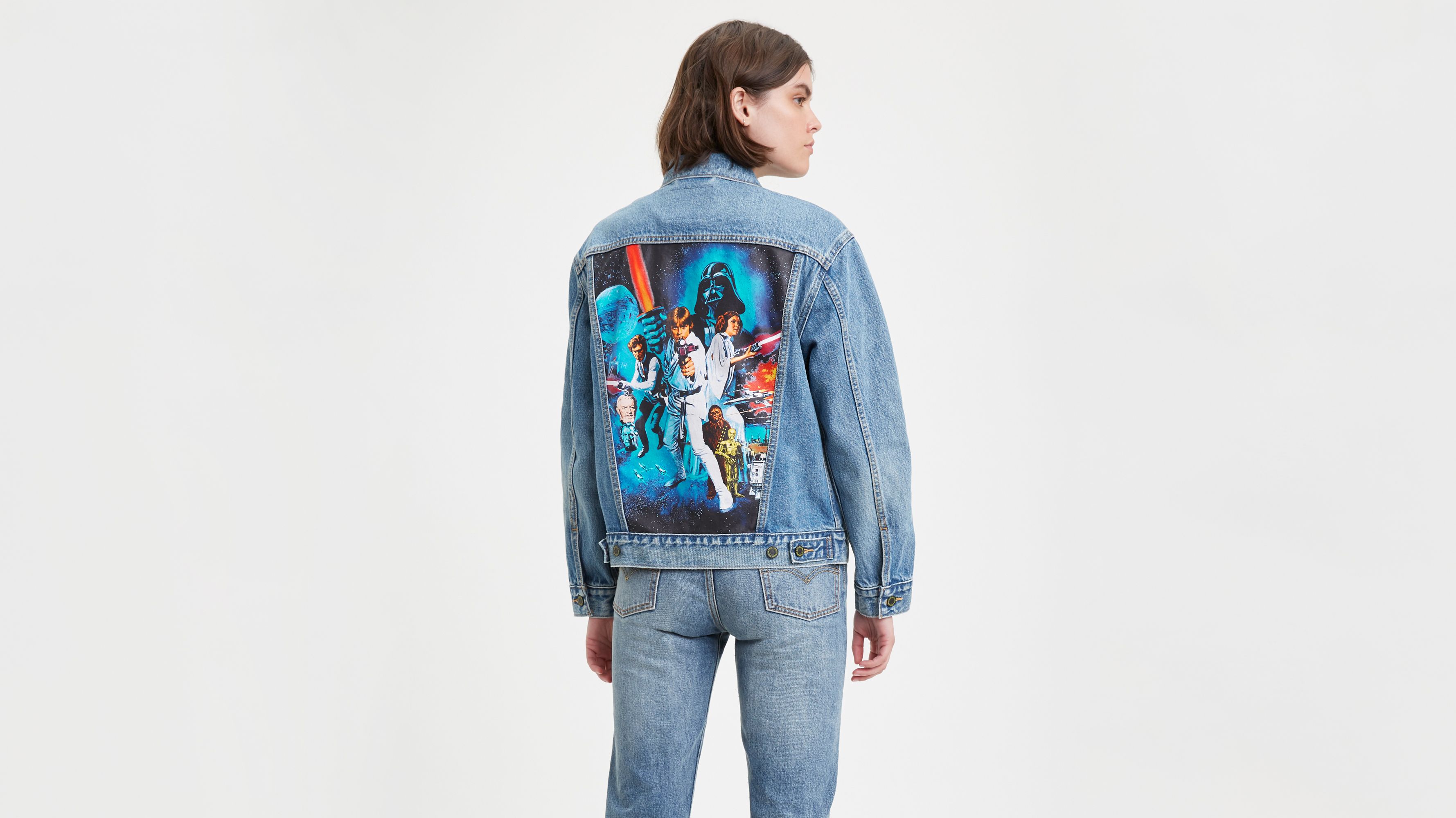 Levi's® X Star Wars Ex-boyfriend Trucker Jacket - Medium Wash | Levi's® US